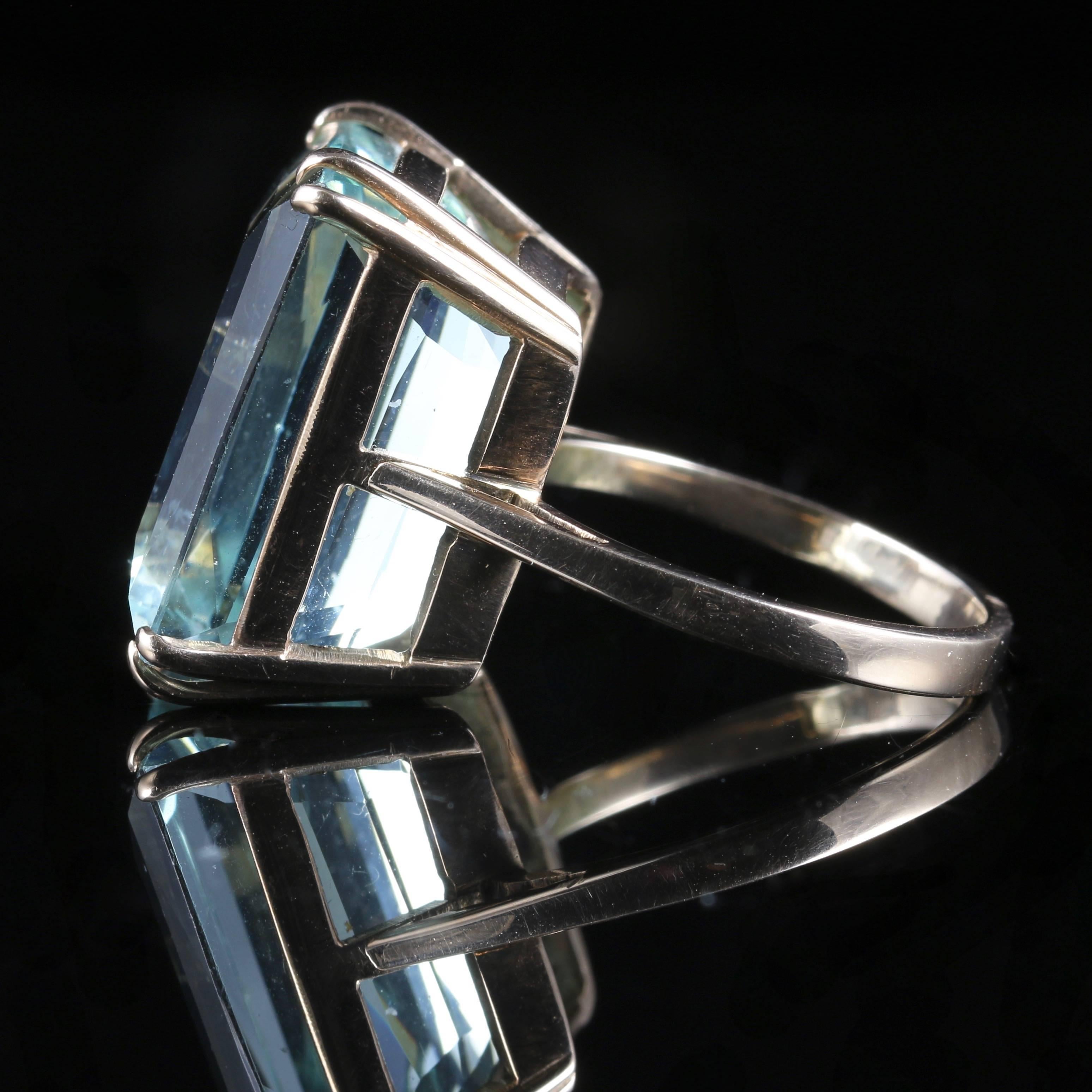 aquamarine emerald cut ring