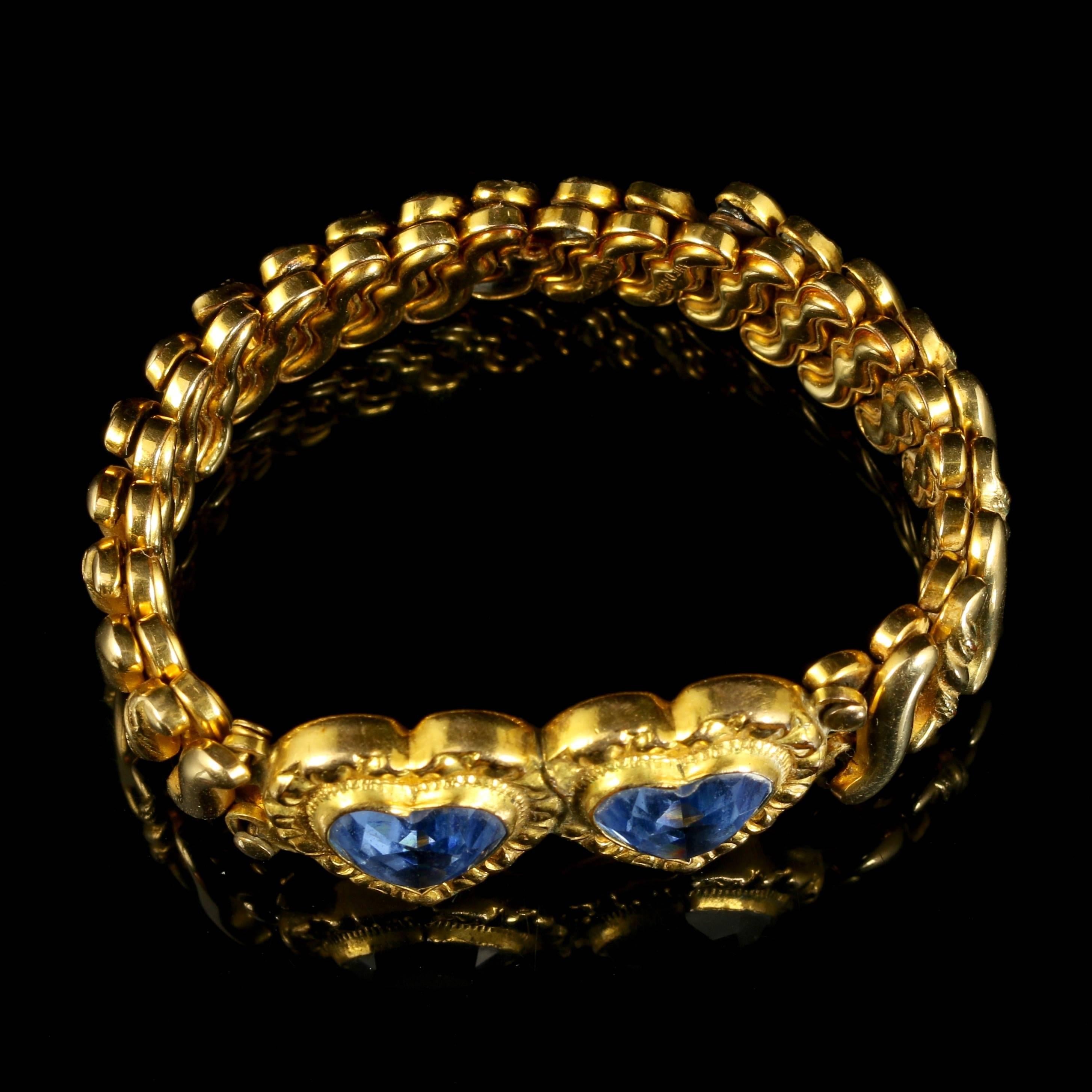 Antique Victorian Rolled Gold Heart Bracelet 1