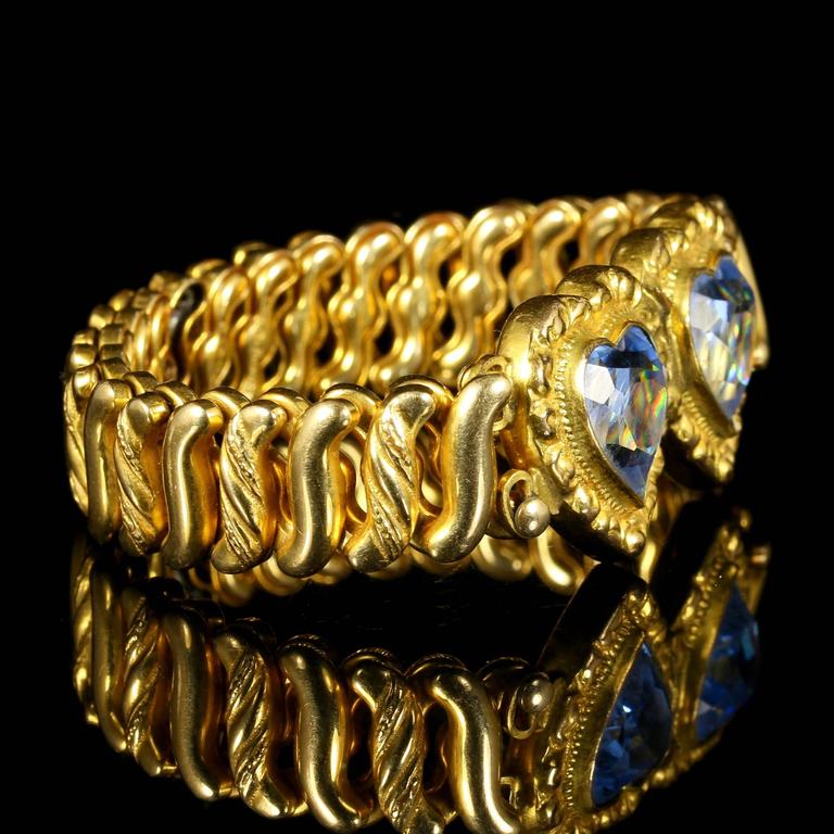 Antique Victorian Rolled Gold Heart Bracelet at 1stdibs