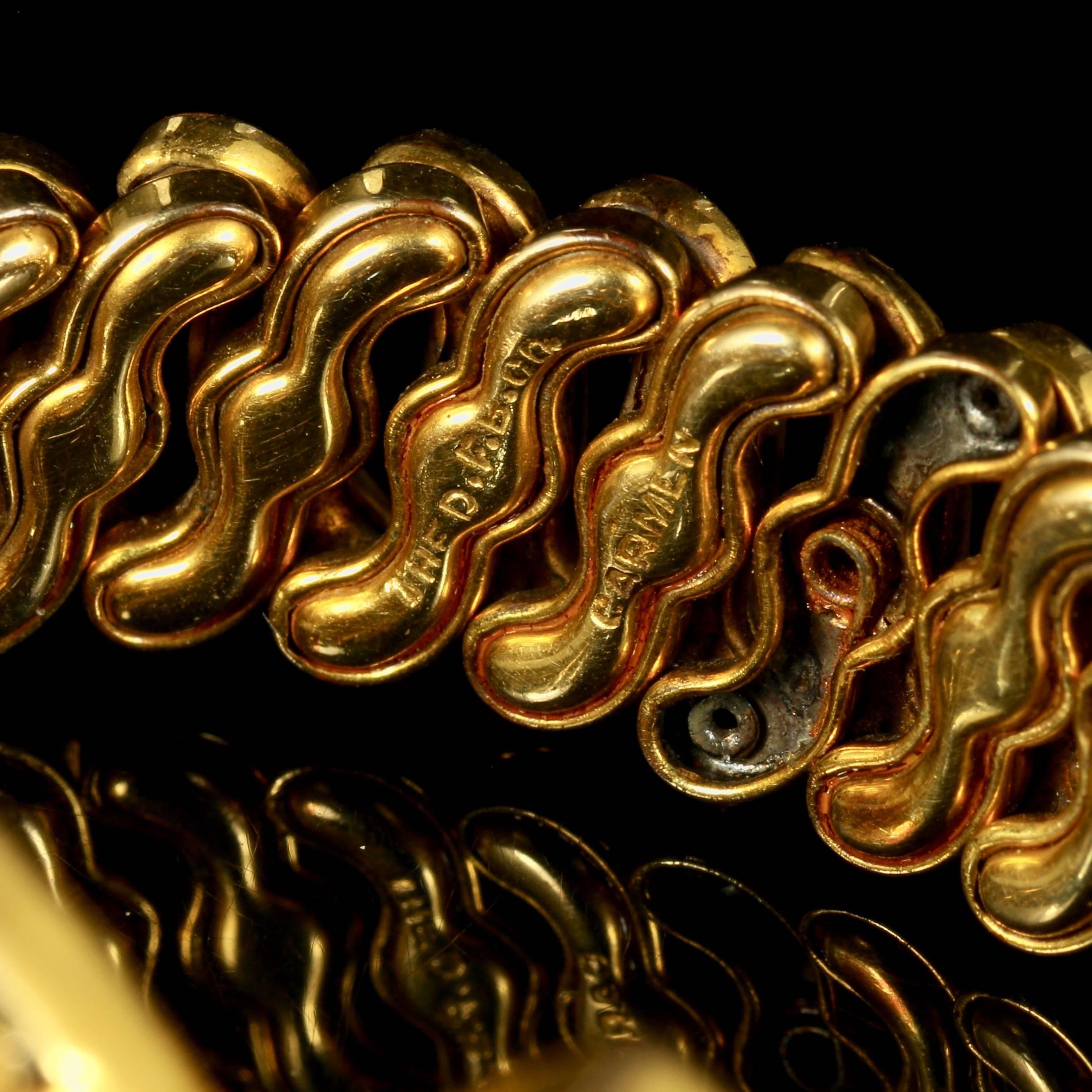 Antique Victorian Rolled Gold Heart Bracelet 5