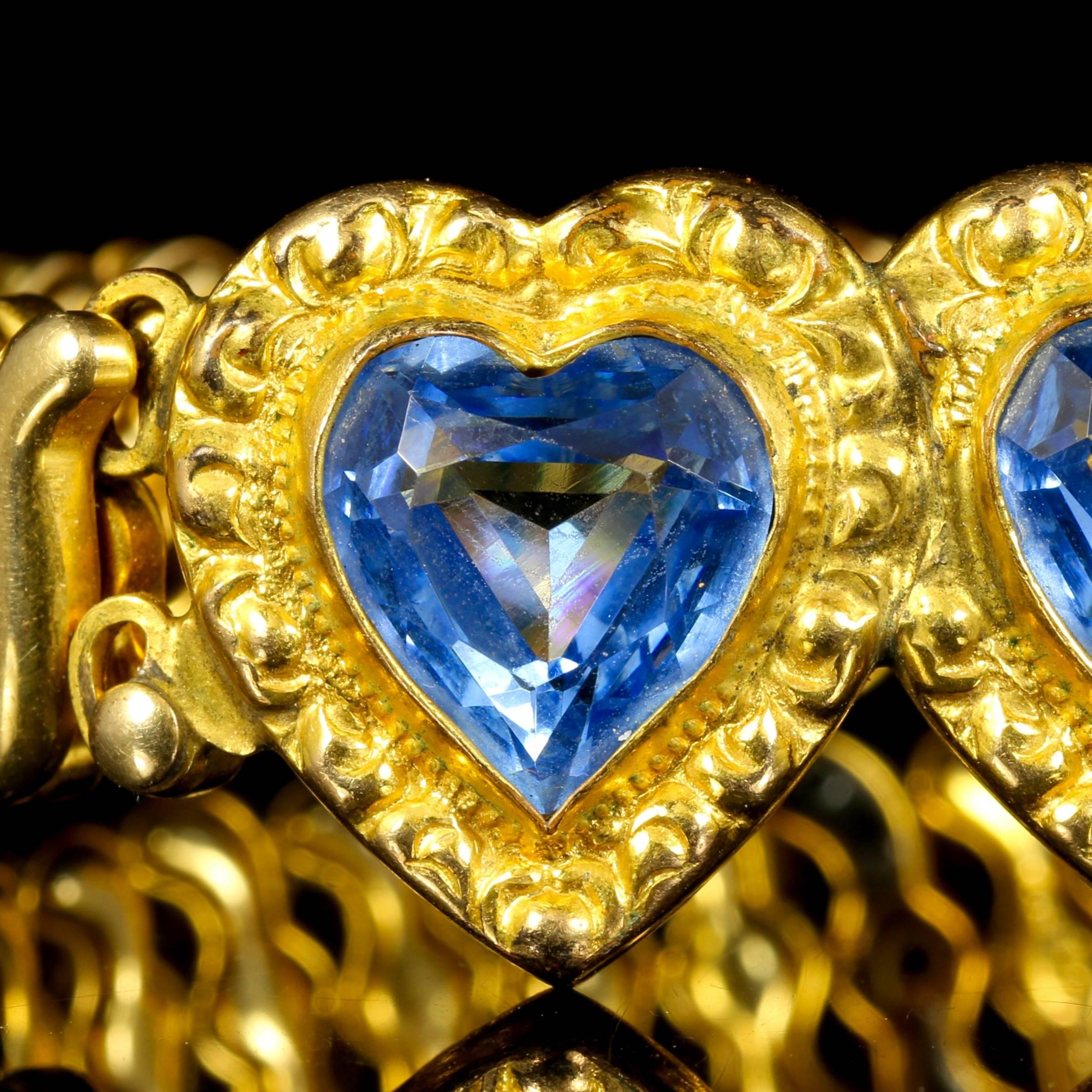 Antique Victorian Rolled Gold Heart Bracelet 2