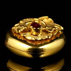 Antique Victorian Almandine Garnet Gold Locket, circa 1880