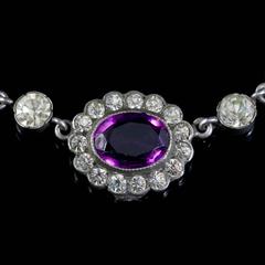 Amethyst Paste Edwardian Collar Necklace Silver Perfect for a Wedding, 1915