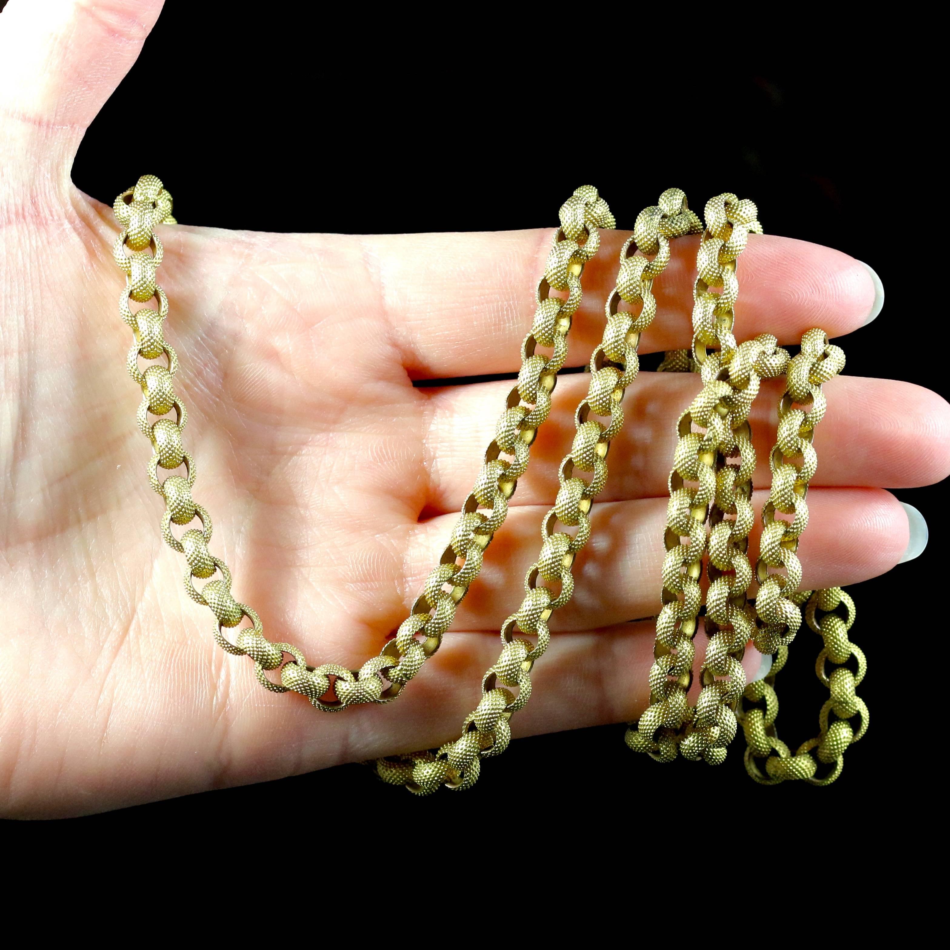 Antique Georgian Original Chain and Clasp, circa 1780 Long Chain 4