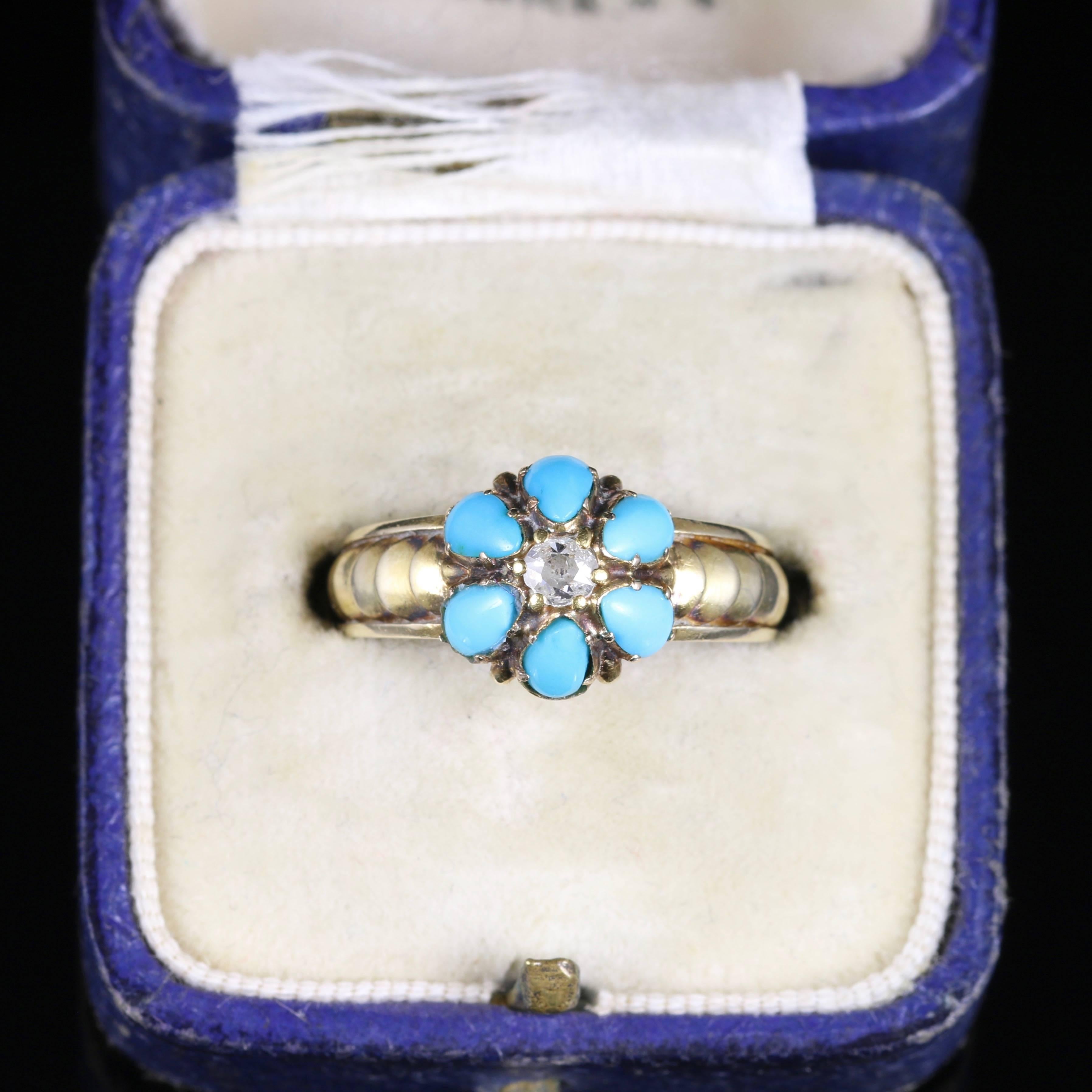 Antique Georgian Turquoise Diamond Ring, circa 1800 2