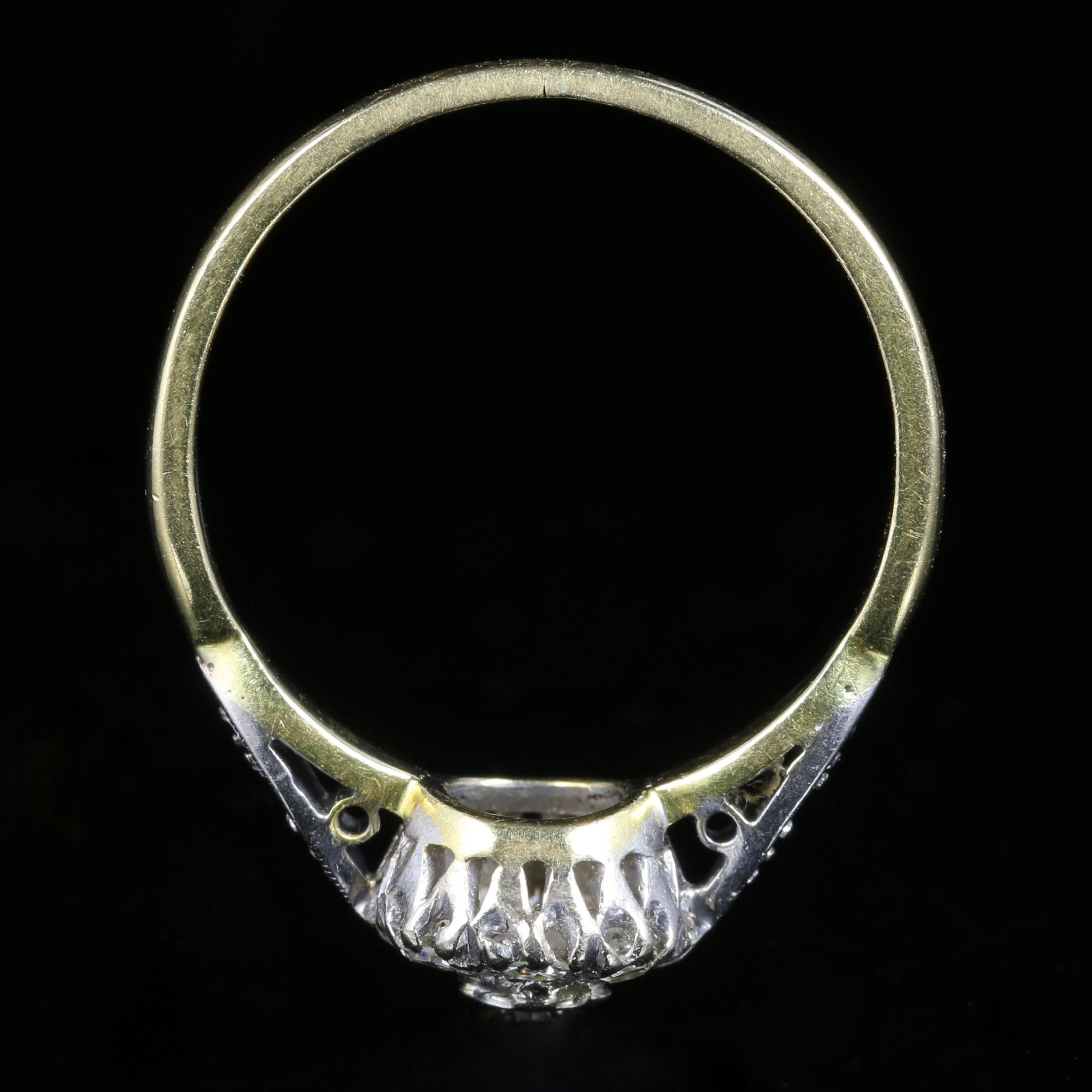 Antique Edwardian Diamond Cluster Ring circa 1900 Platinum Engagement Ring 1