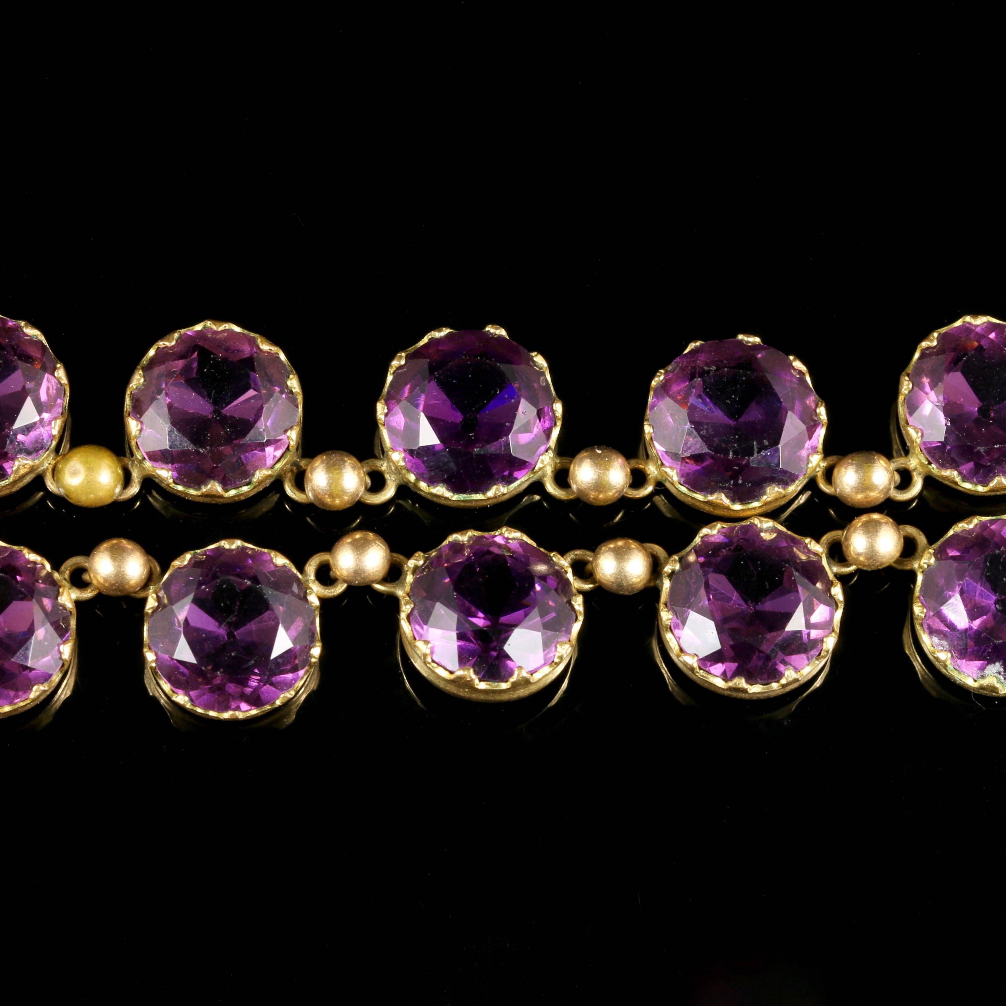 Antique Victorian Purple Paste Necklace, circa 1860 In Excellent Condition For Sale In Lancaster, Lancashire