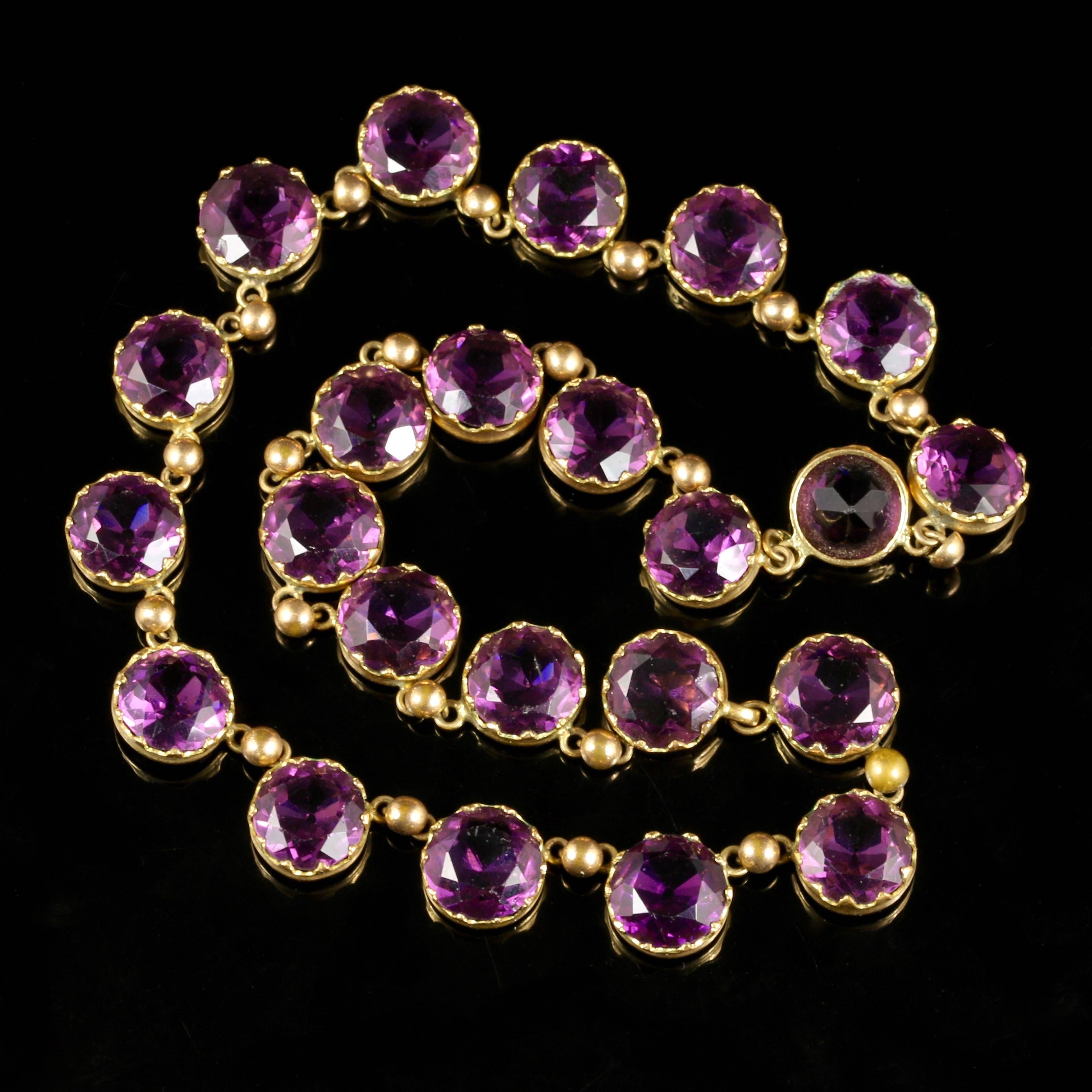 Antique Victorian Purple Paste Necklace, circa 1860 For Sale 1