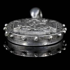 Antique Victorian Dated Birmingham 1885 Silver Locket