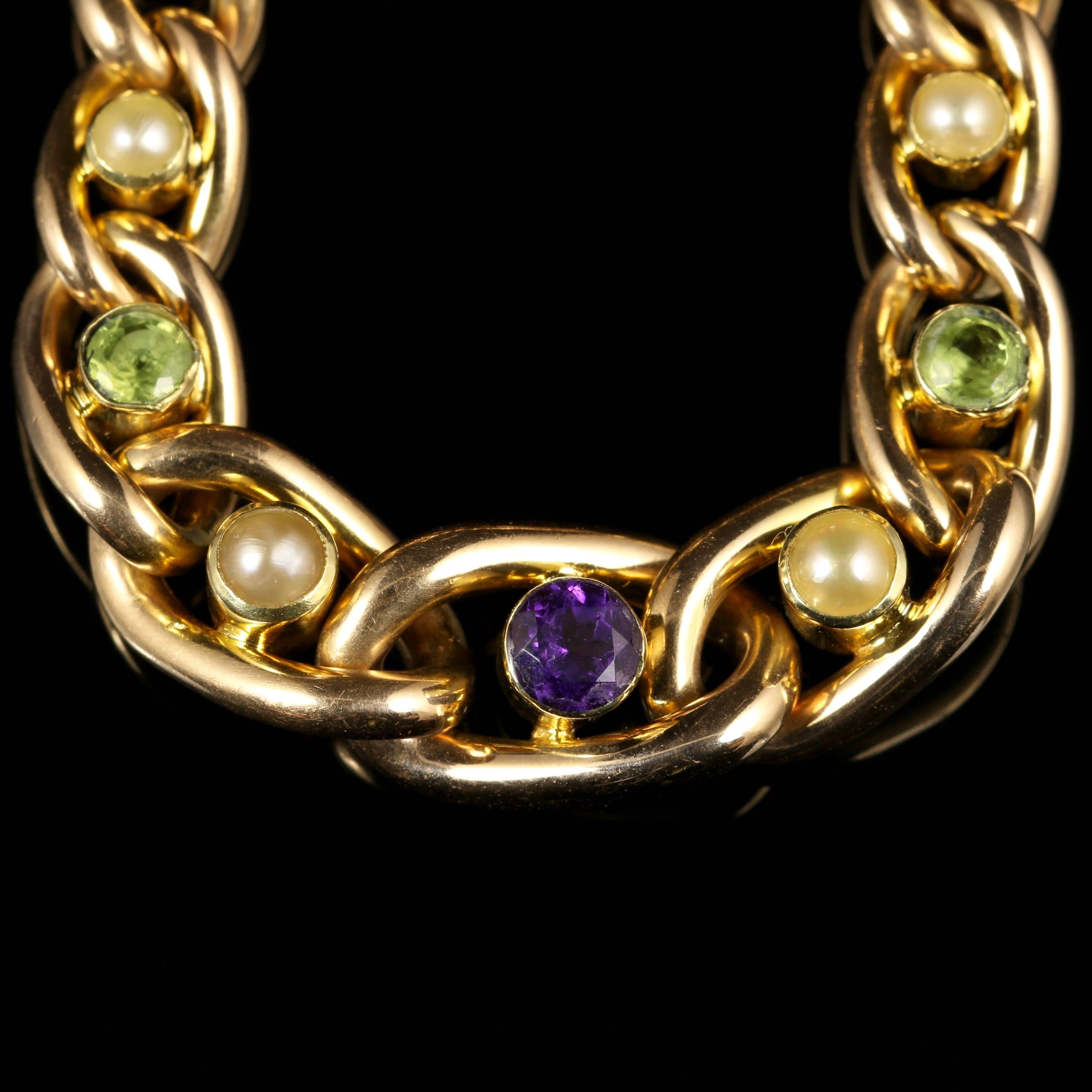 Antique Suffragette Gold Bracelet 15 Carat Gold, circa 1900 2