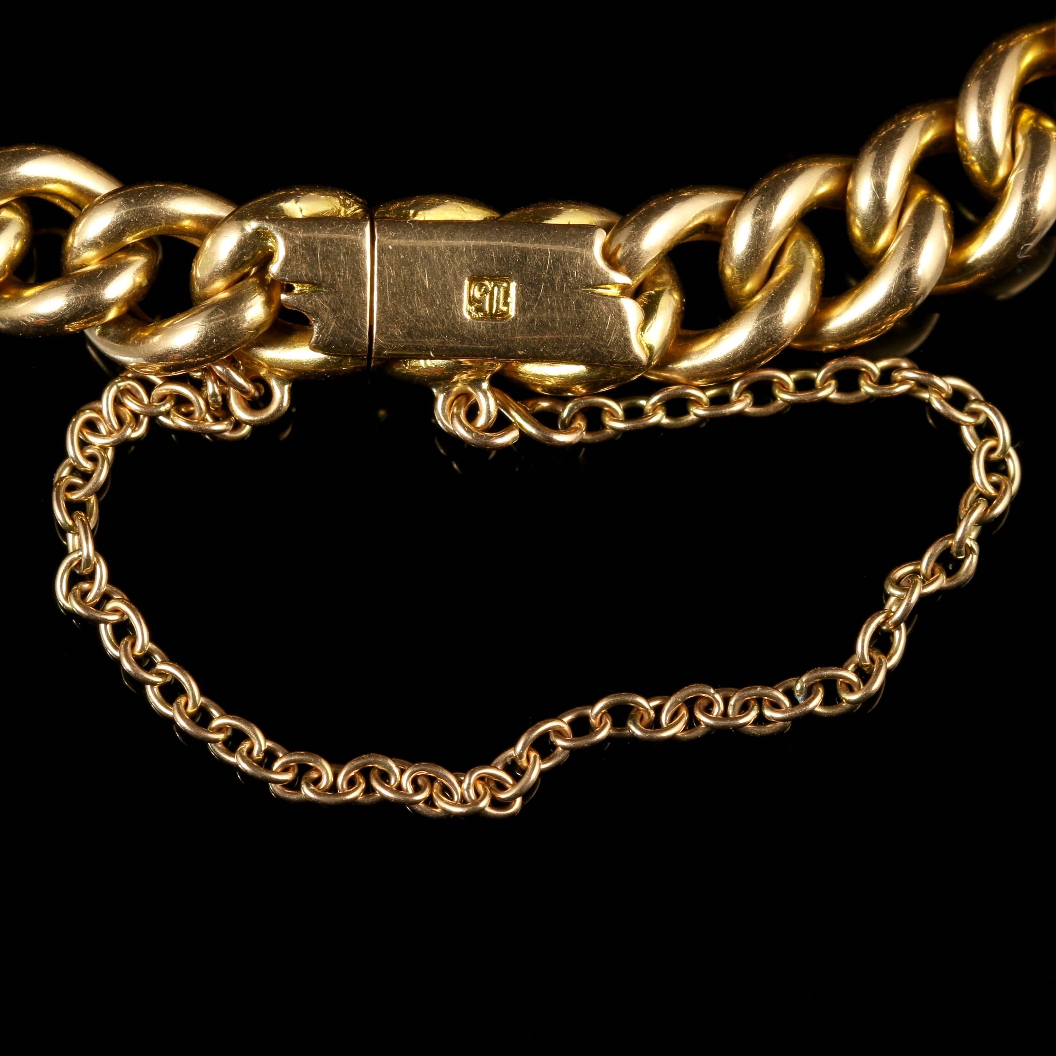 Antique Suffragette Gold Bracelet 15 Carat Gold, circa 1900 In Excellent Condition In Lancaster, Lancashire