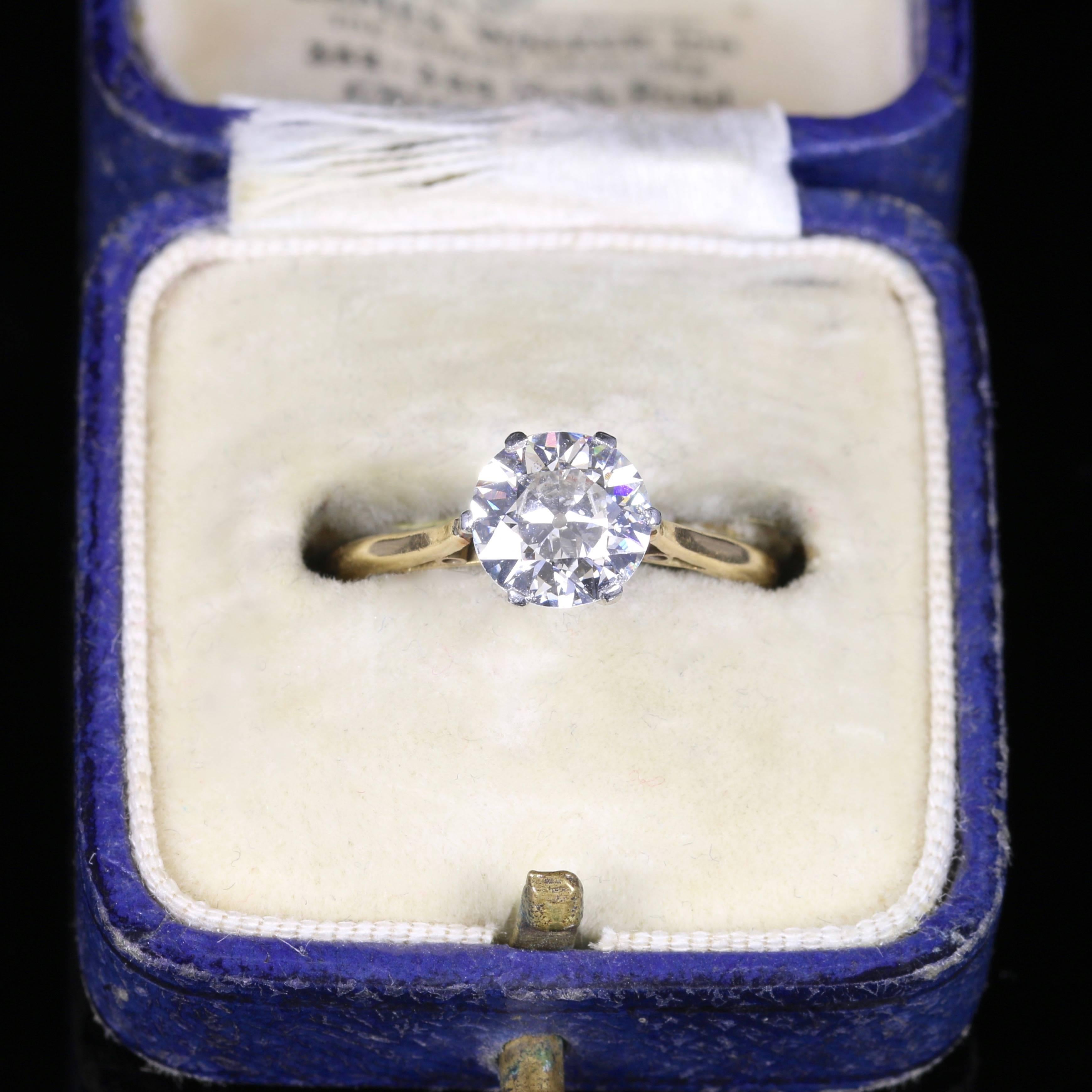 Antique Victorian 1.60 Carat Diamond in 18 Carat Gold Diamond Solitaire Ring 2