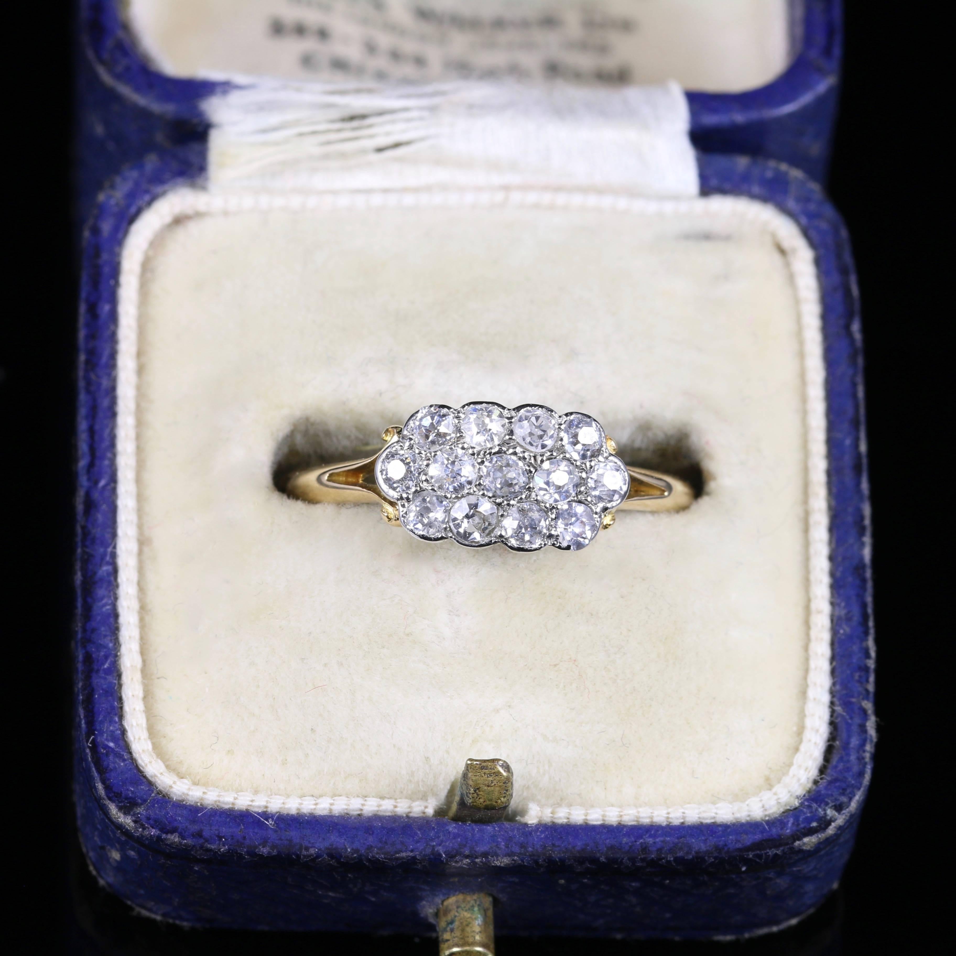 Antique Victorian Diamond Cluster Ring 18 Carat Gold, circa 1900 3