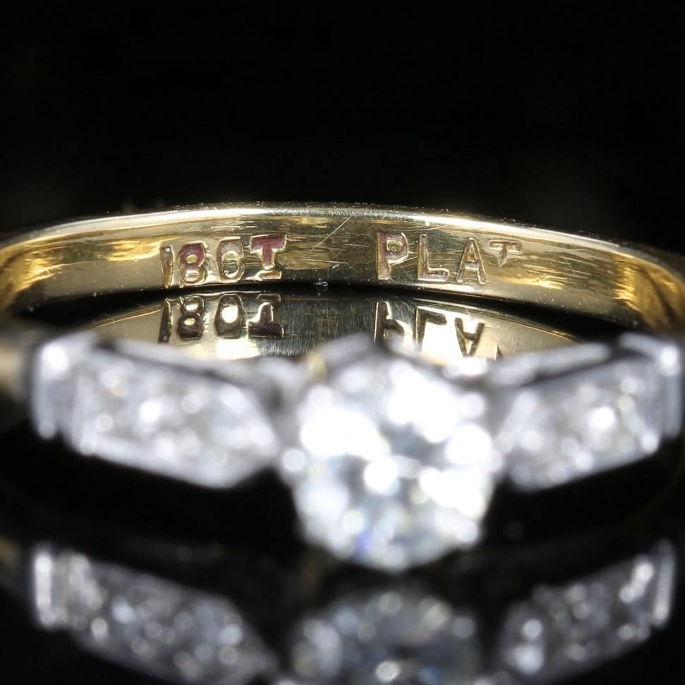 Antique Edwardian Diamond Solitaire, circa 1915 Engagement Ring For Sale 1