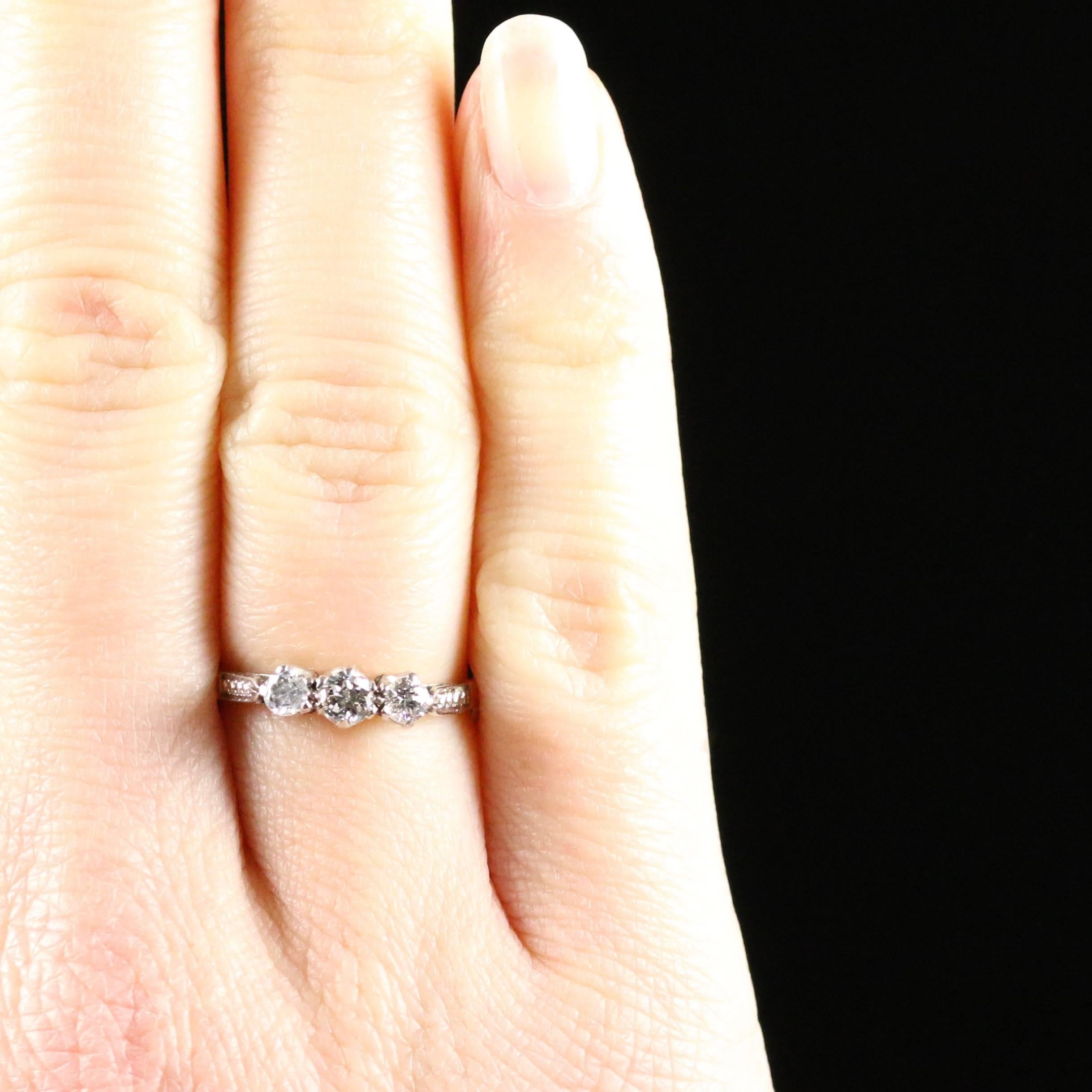 Women's Antique Edwardian Diamond Trilogy,  circa 1915 Engagement Ring For Sale