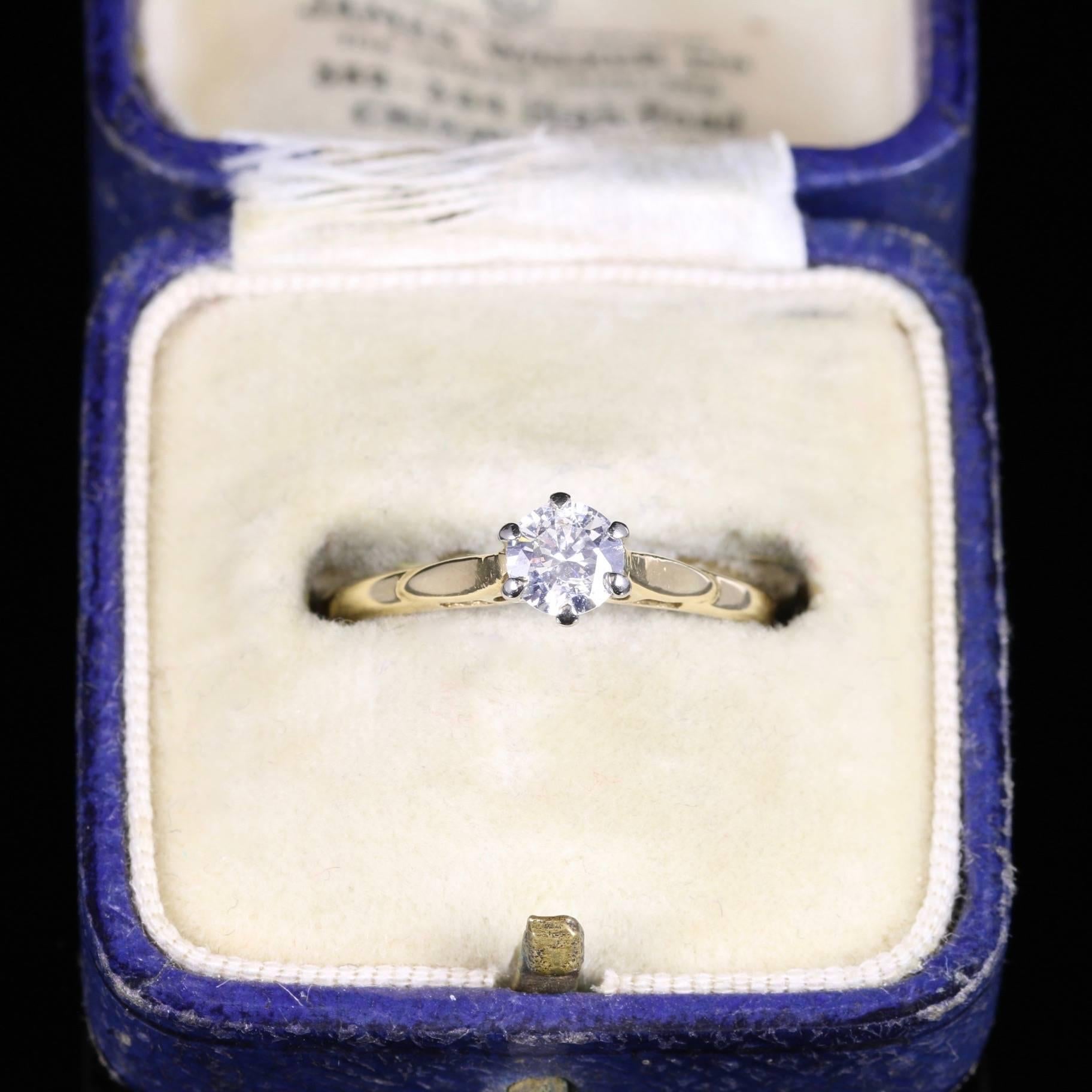 Women's Antique Victorian Diamond, circa 1900 Solitaire Ring For Sale