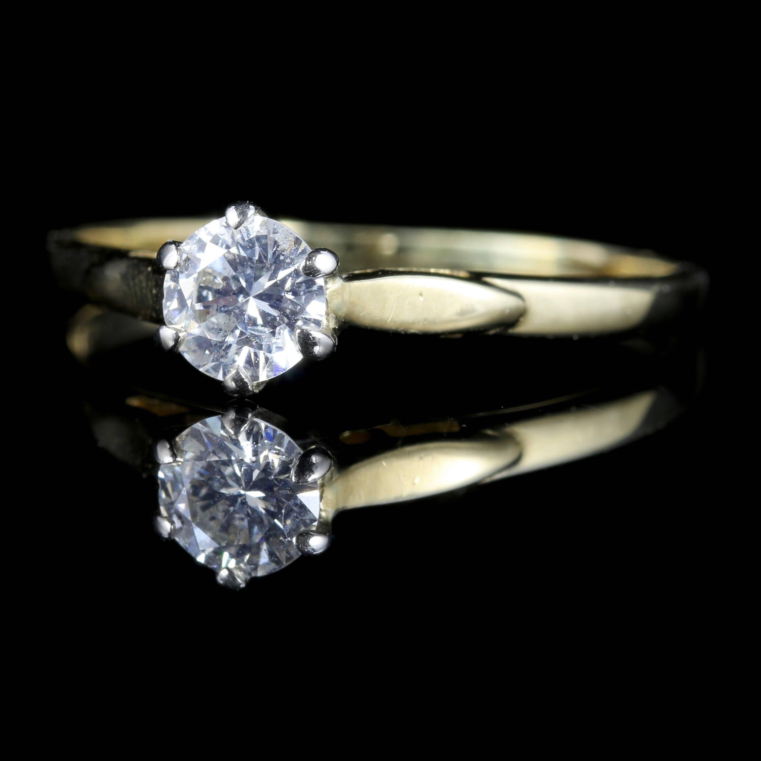 This stunning Antique 18ct yellow Gold Diamond solitaire ring is genuine Victorian.

Circa 1900 a lovely Antique Victorian Diamond ring.

This ring has been dated as a later date in London 

Stamped 750 for 18ct Gold

This lovely ring is set with a