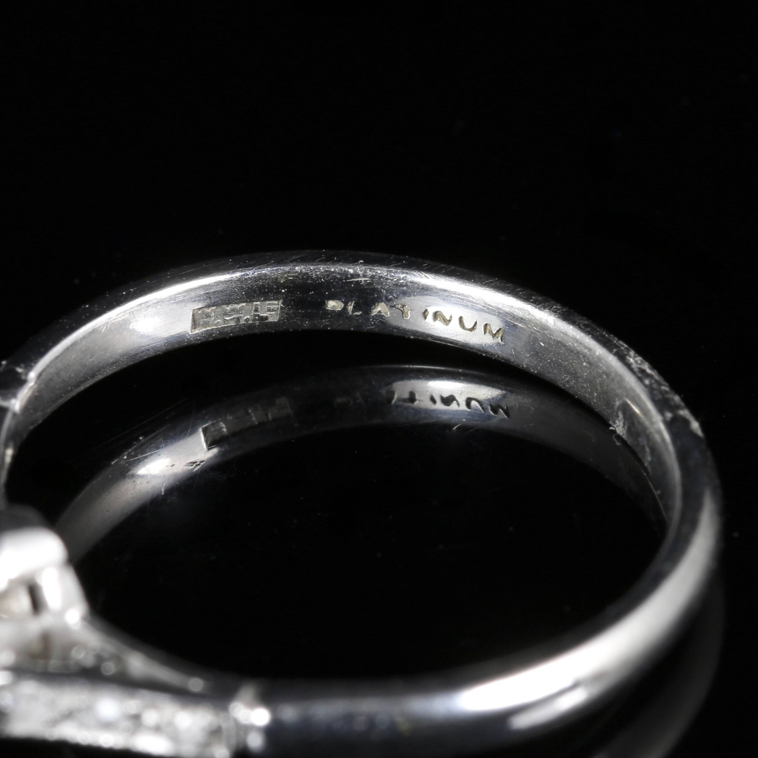 Women's Antique Edwardian 1.30 Carat Diamond Platinum Engagement Ring For Sale