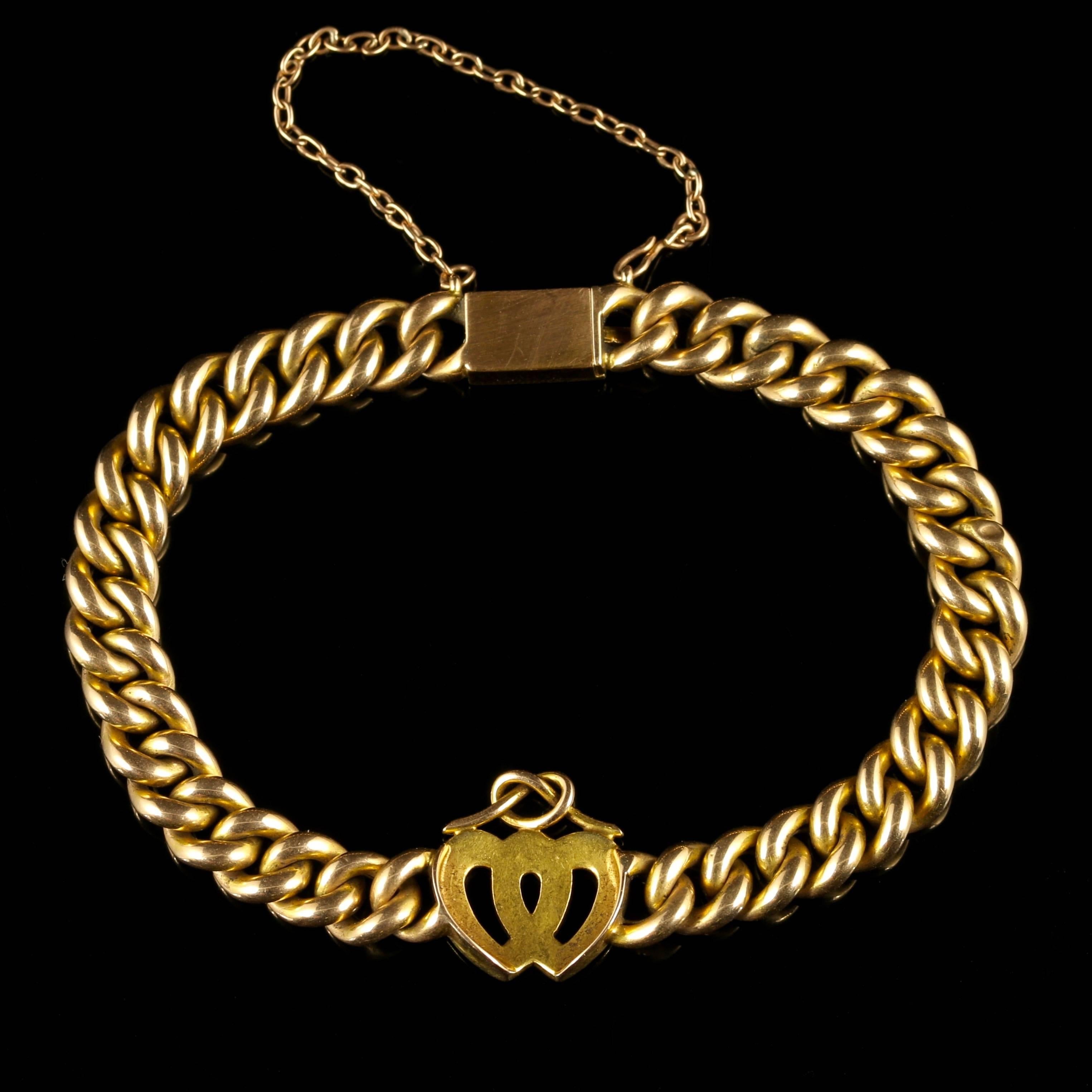 Antique Victorian Pearl Gold Sweetheart Heart Bracelet 3