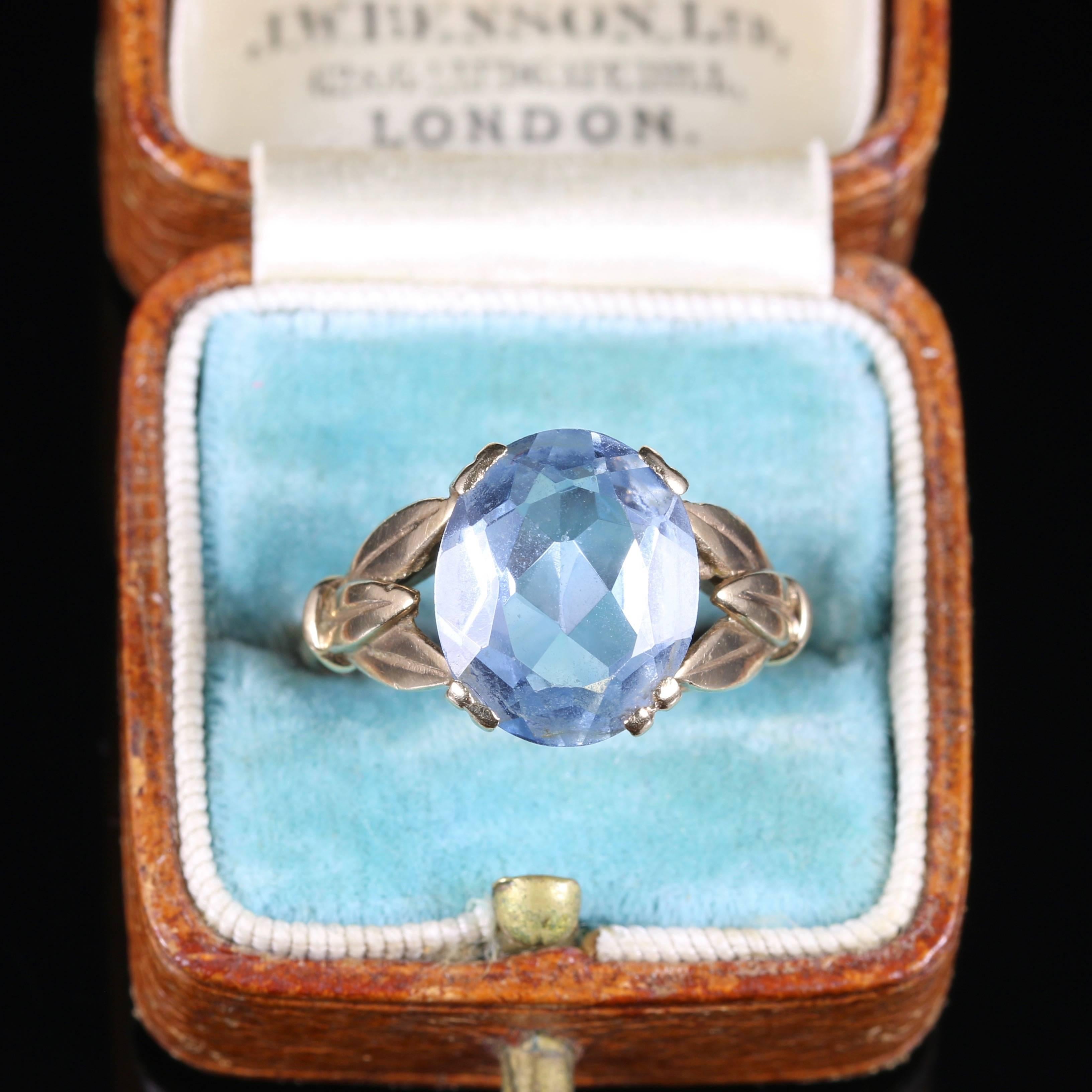 Antique Blue Topaz Gold Ring, circa 1900 3