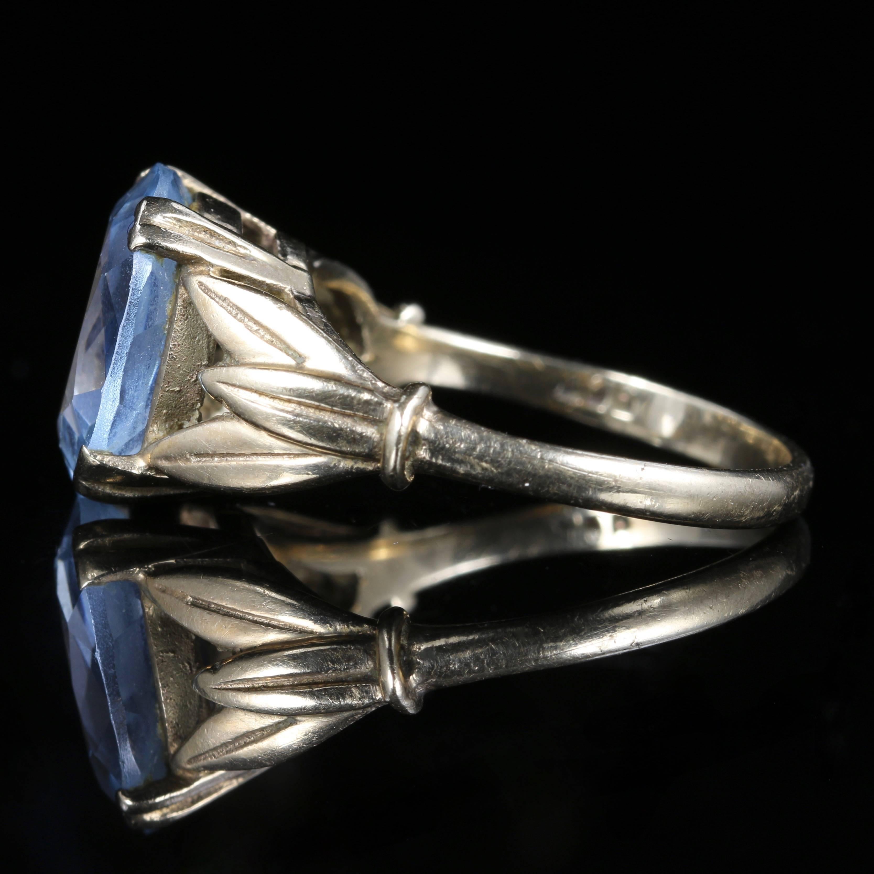 Antique Blue Topaz Gold Ring, circa 1900 1