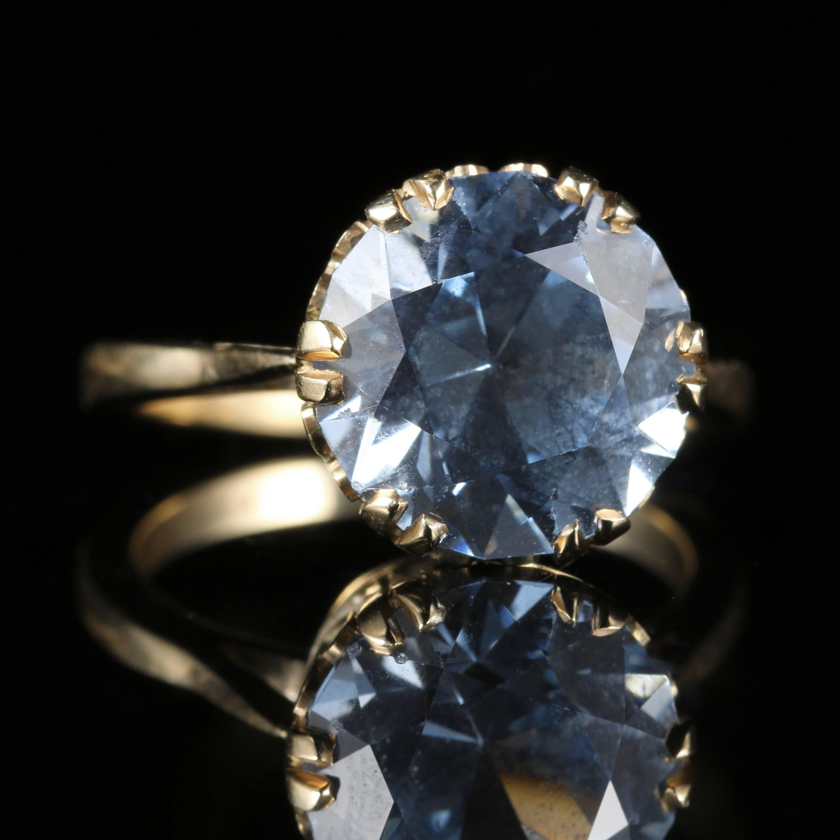 antique blue topaz ring