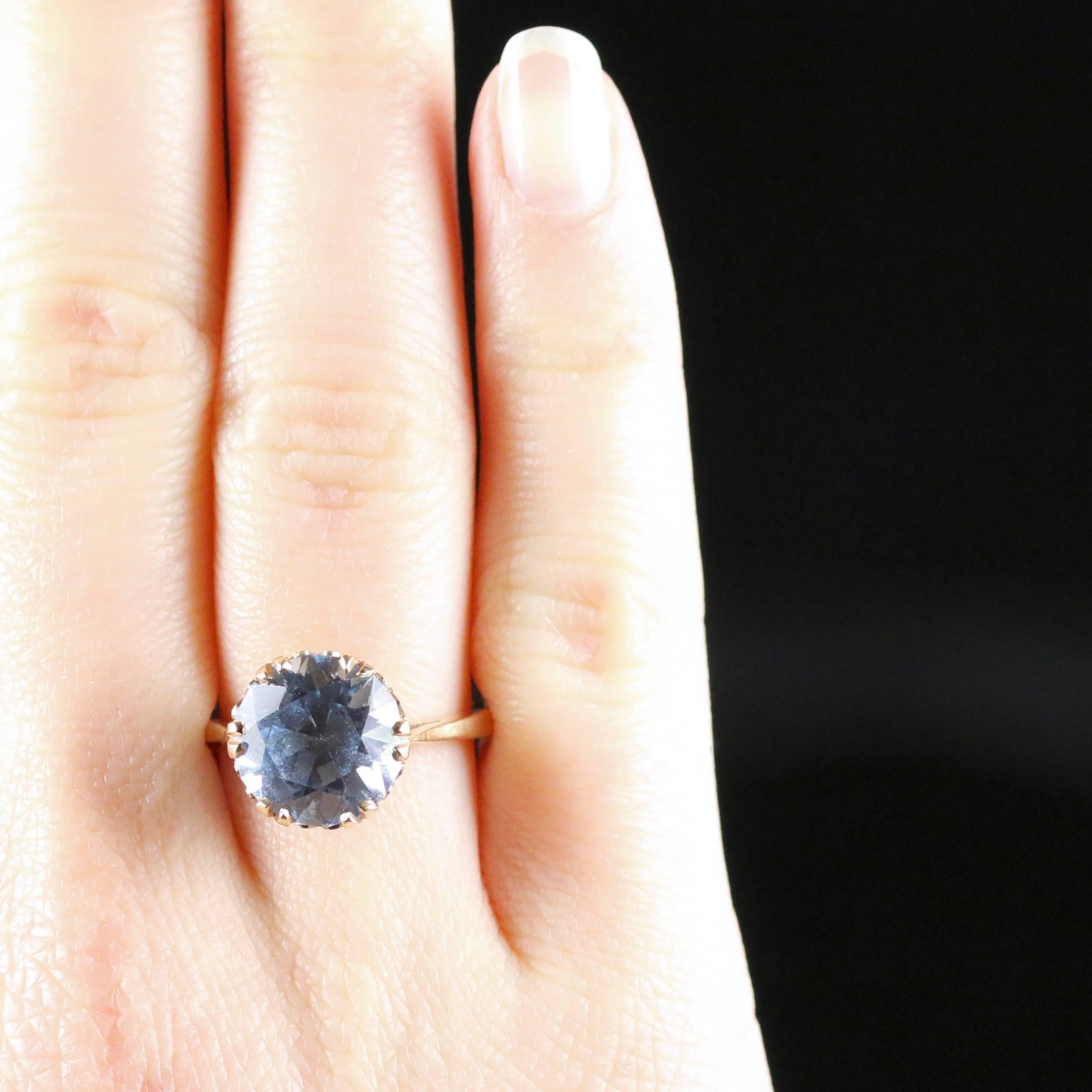 Antique Blue Topaz Gold Ring 5 Carat 1