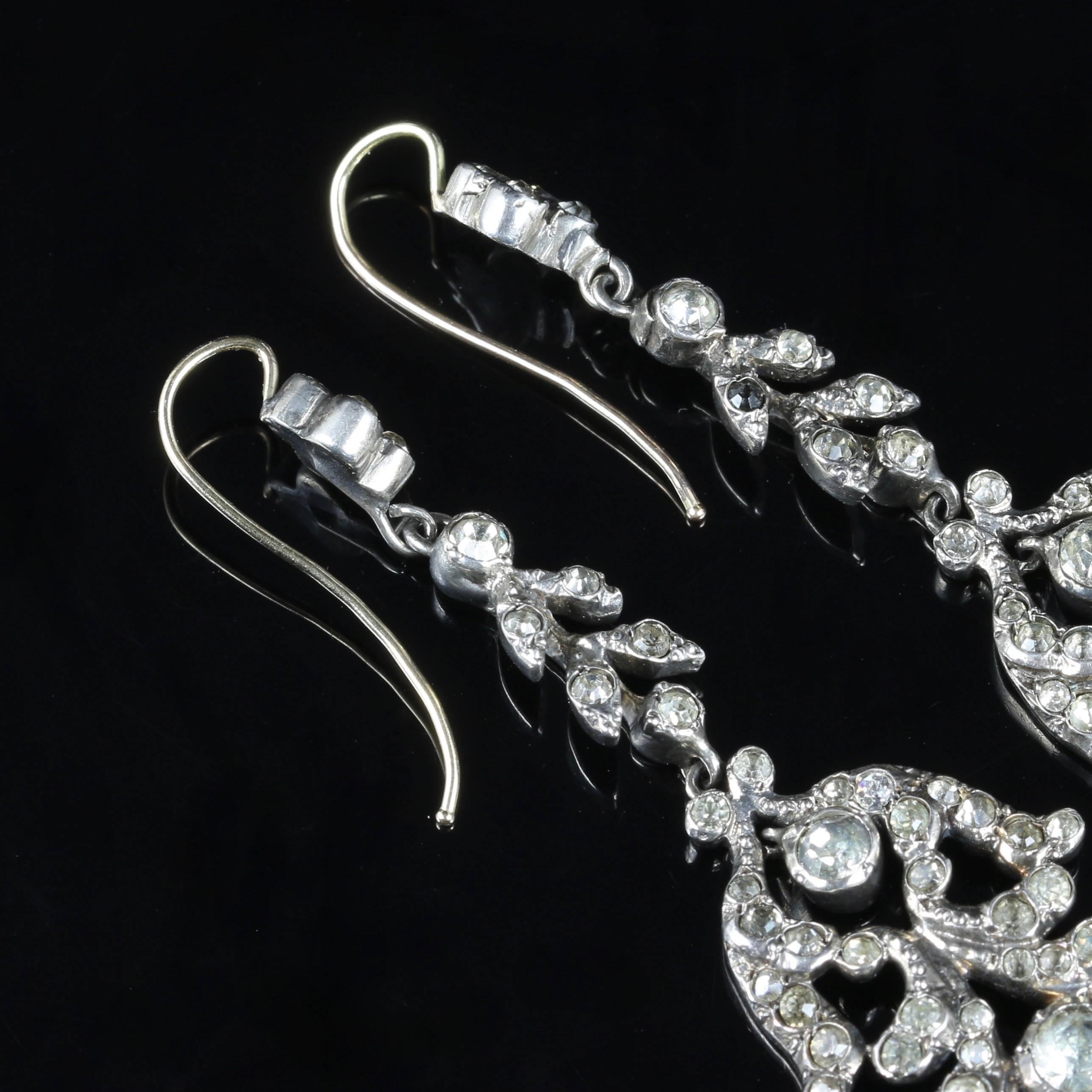 Women's  Long Paste Silver Earrings For Sale