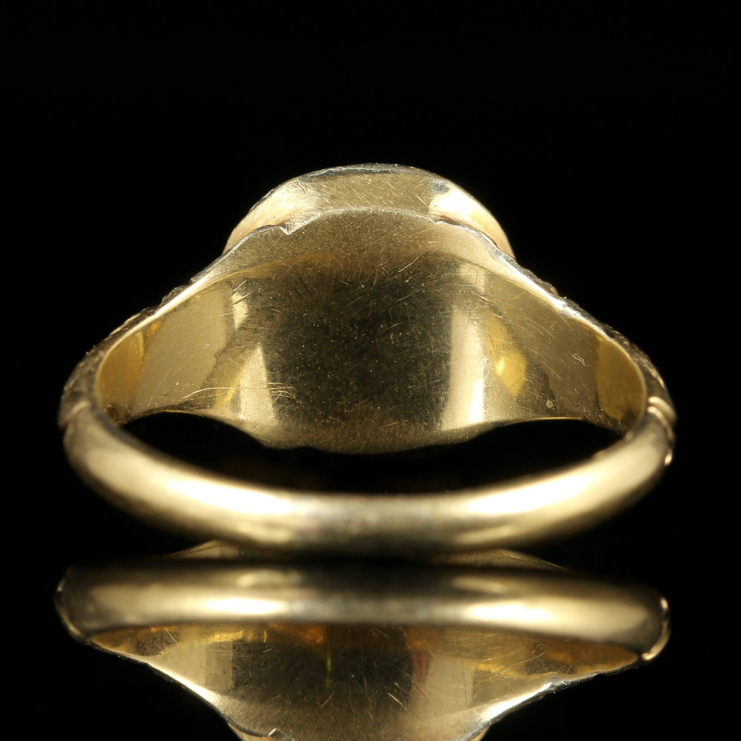 Cushion Cut Antique Georgian Paste Stone Gold Ring  For Sale