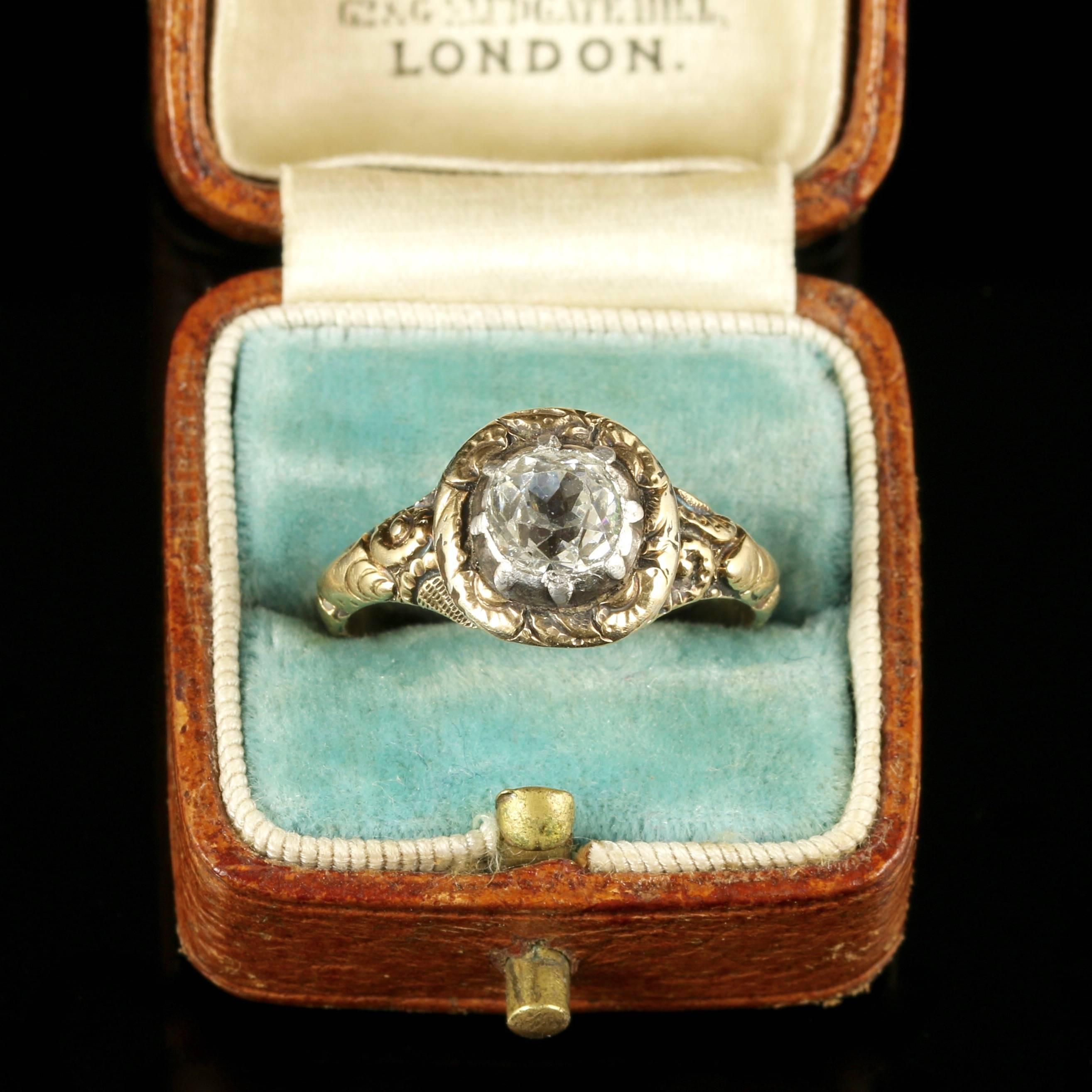 Women's Antique Georgian Paste Stone Gold Ring  For Sale