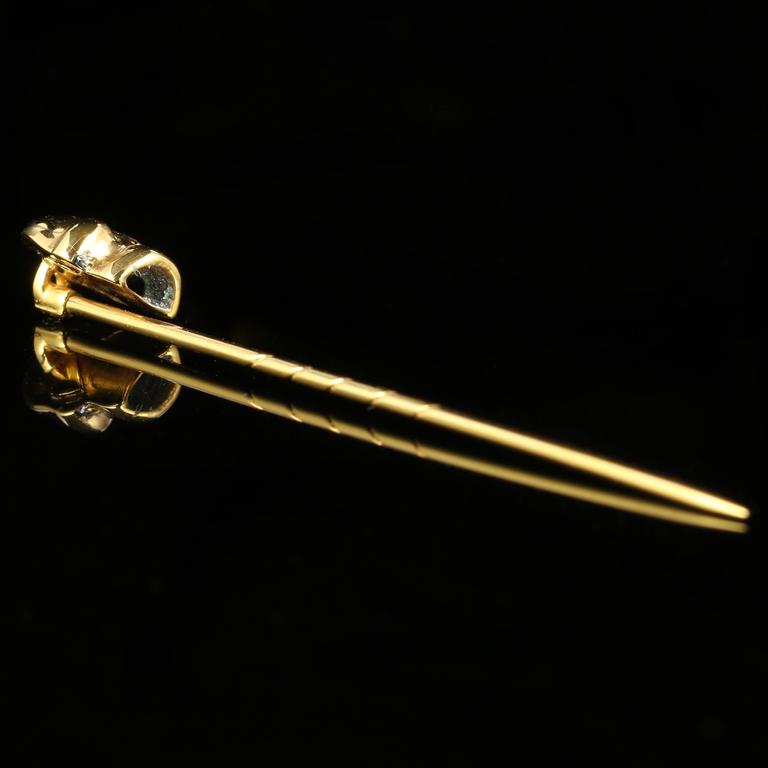 Antique Victorian Memento Mori Gold Skull Stick Pin at 1stDibs