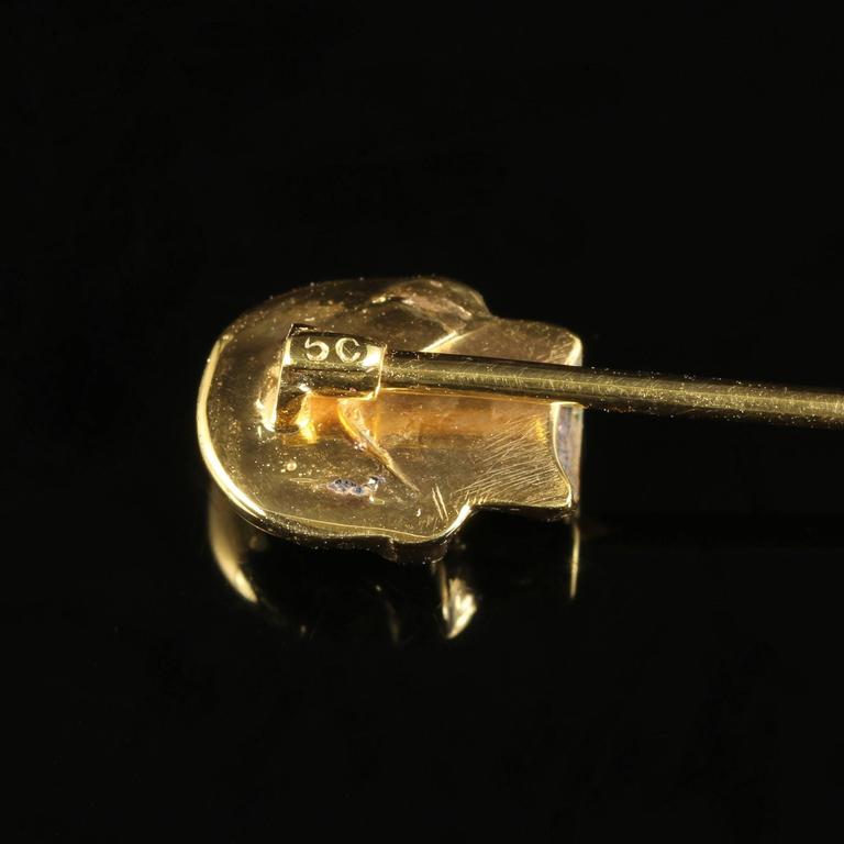 Antique Victorian Memento Mori Gold Skull Stick Pin at 1stDibs