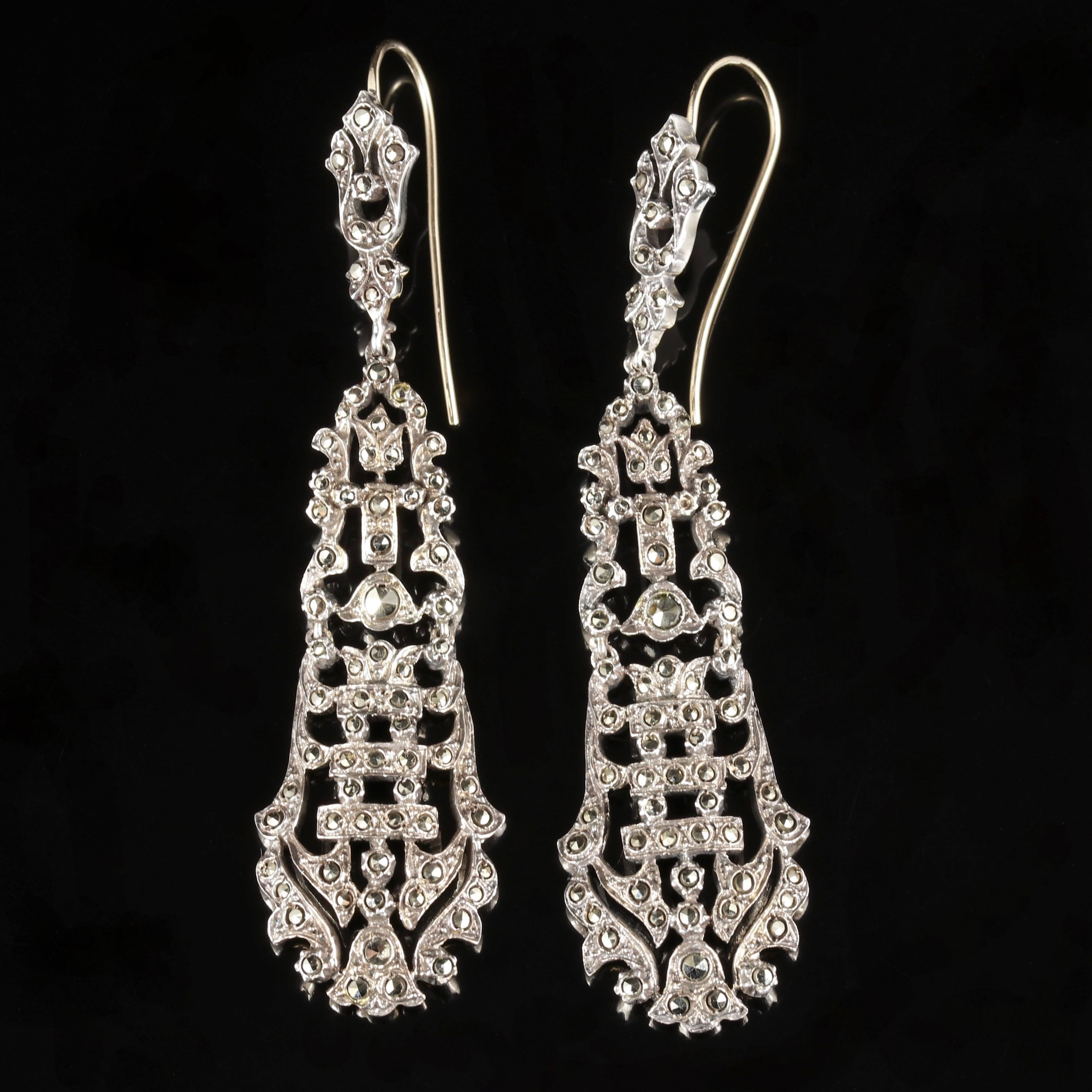marcasite chandelier earrings