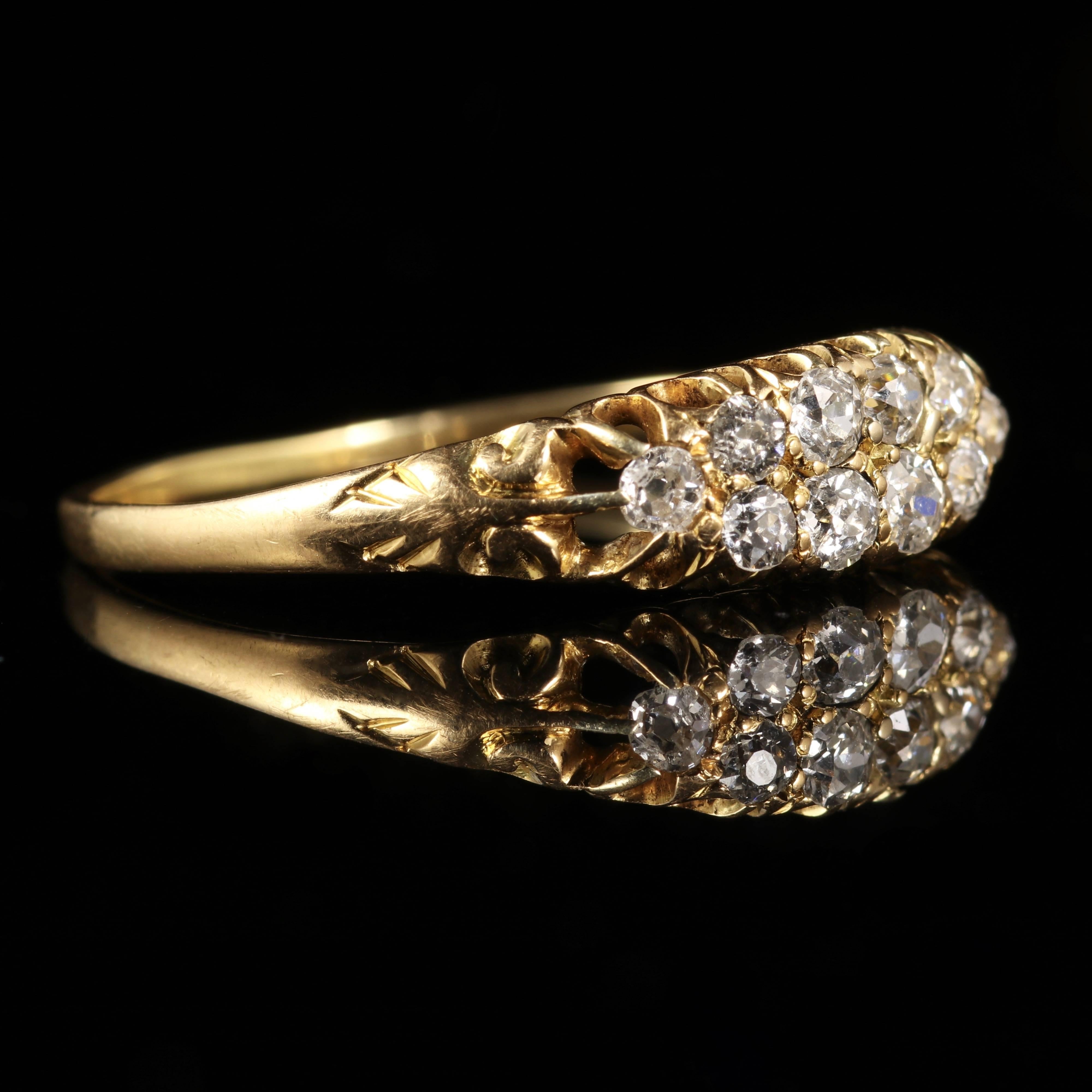 This fabulous Victorian 18ct Yellow Gold Diamond ring is set with 0.70ct of Diamonds.

The Diamonds have superb clarity and are SI 1 H colour.

Diamond is the hardest mineral on Earth and this combined with its exceptional lustre and brilliant fire