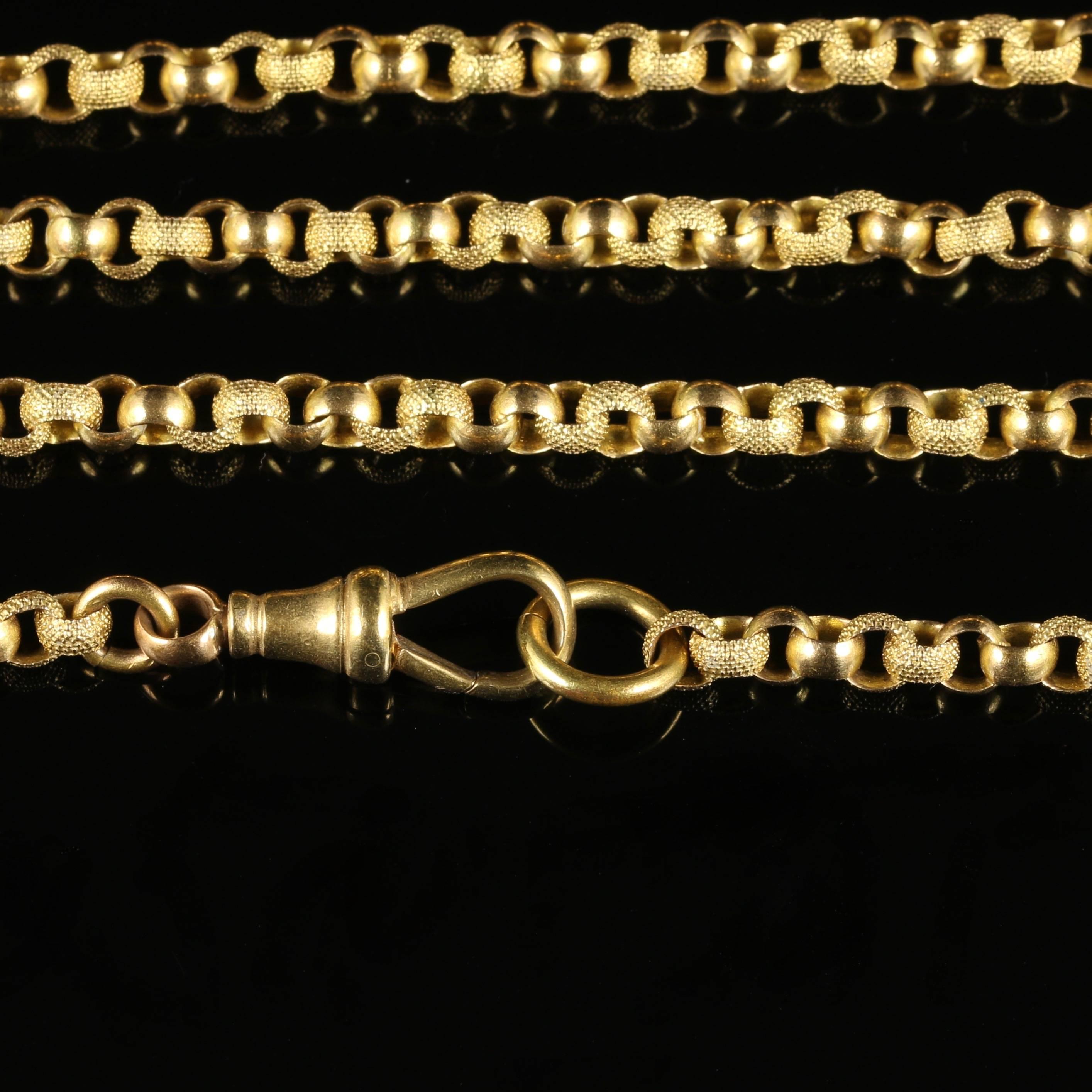 Antique Georgian Long Guard Chain 18 Carat Gold, circa 1780 In Excellent Condition In Lancaster, Lancashire