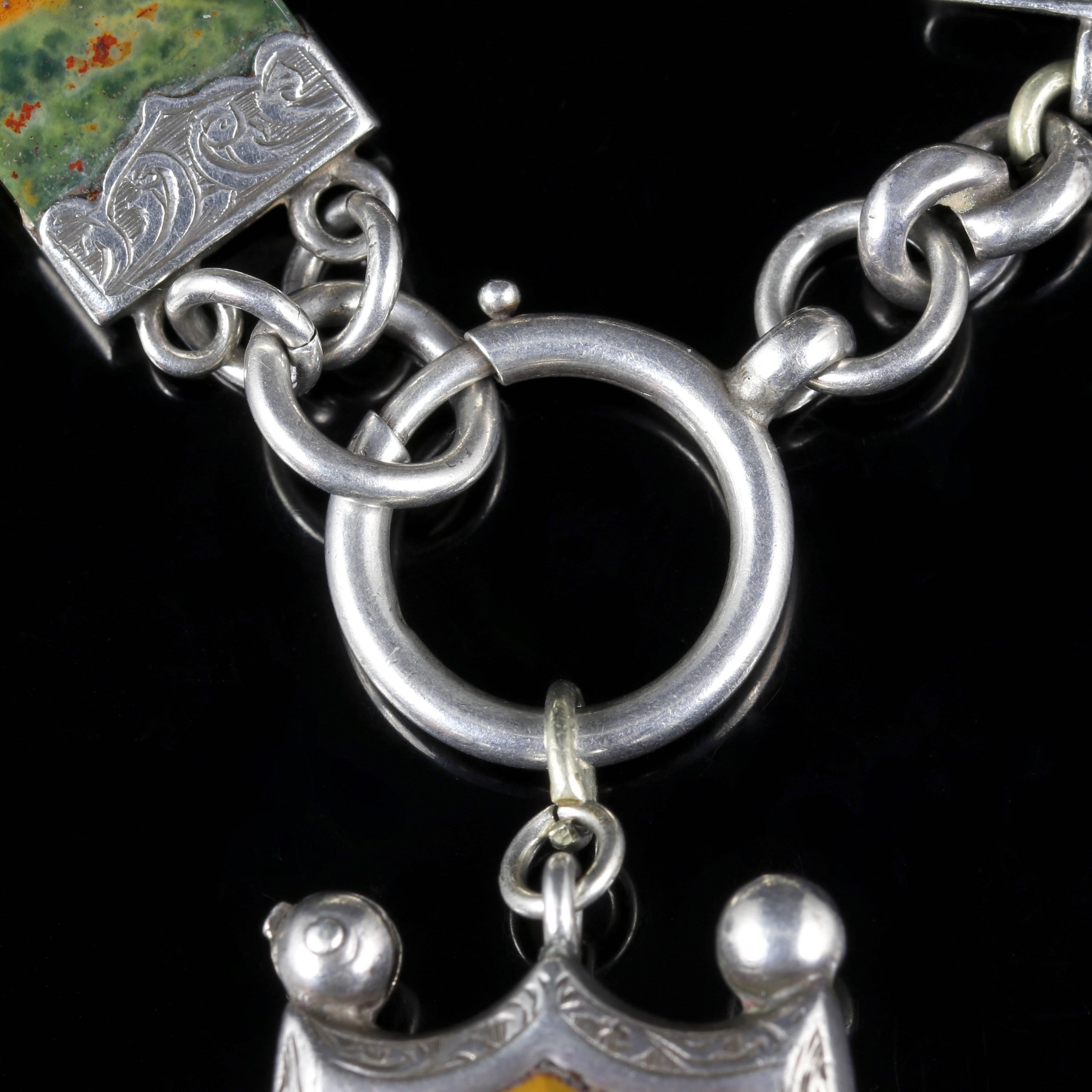 Women's Antique Victorian Scottish Silver Bracelet, circa 1860 For Sale