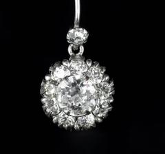 Antique Victorian Silver Paste Earrings