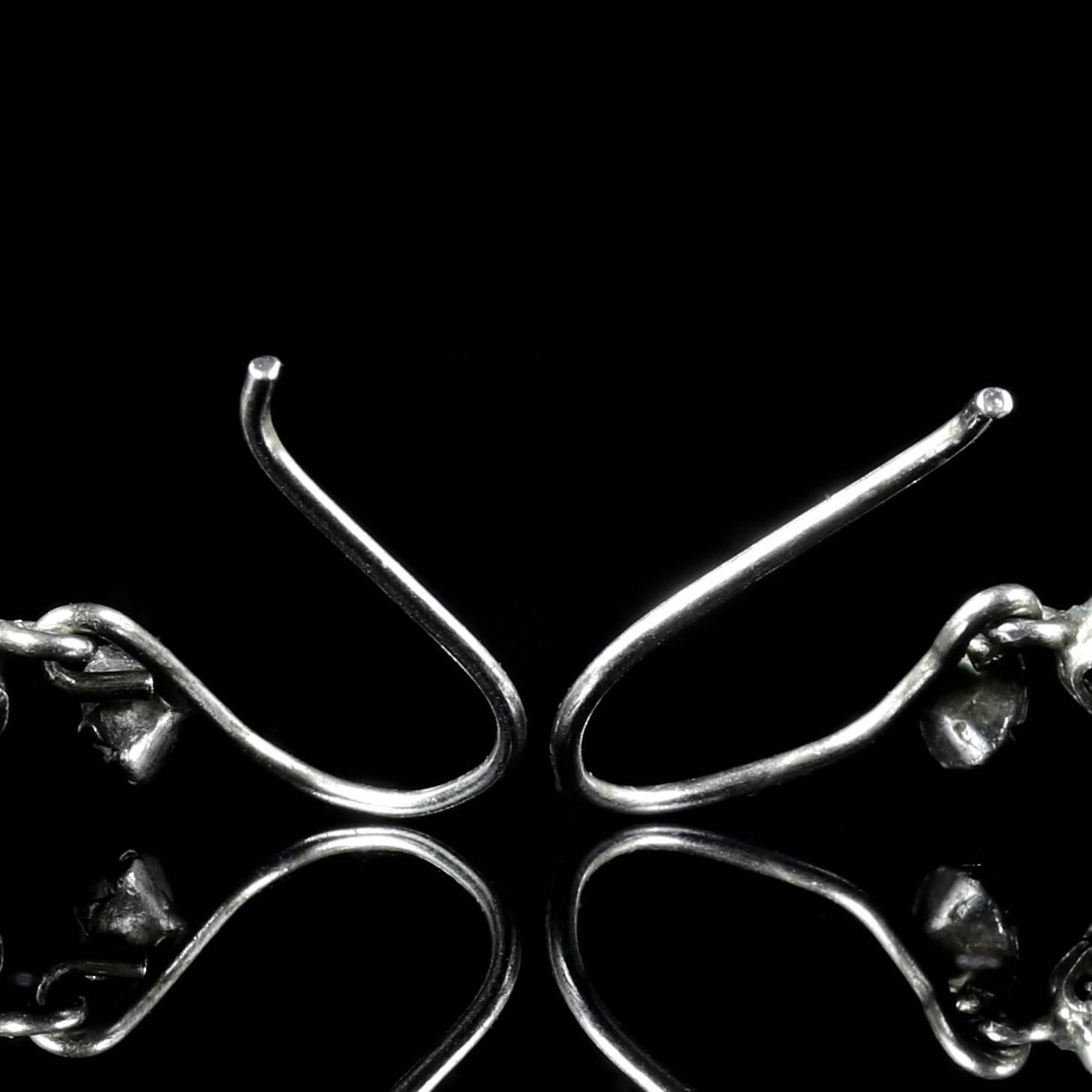 Antique Victorian Silver Paste Earrings 4