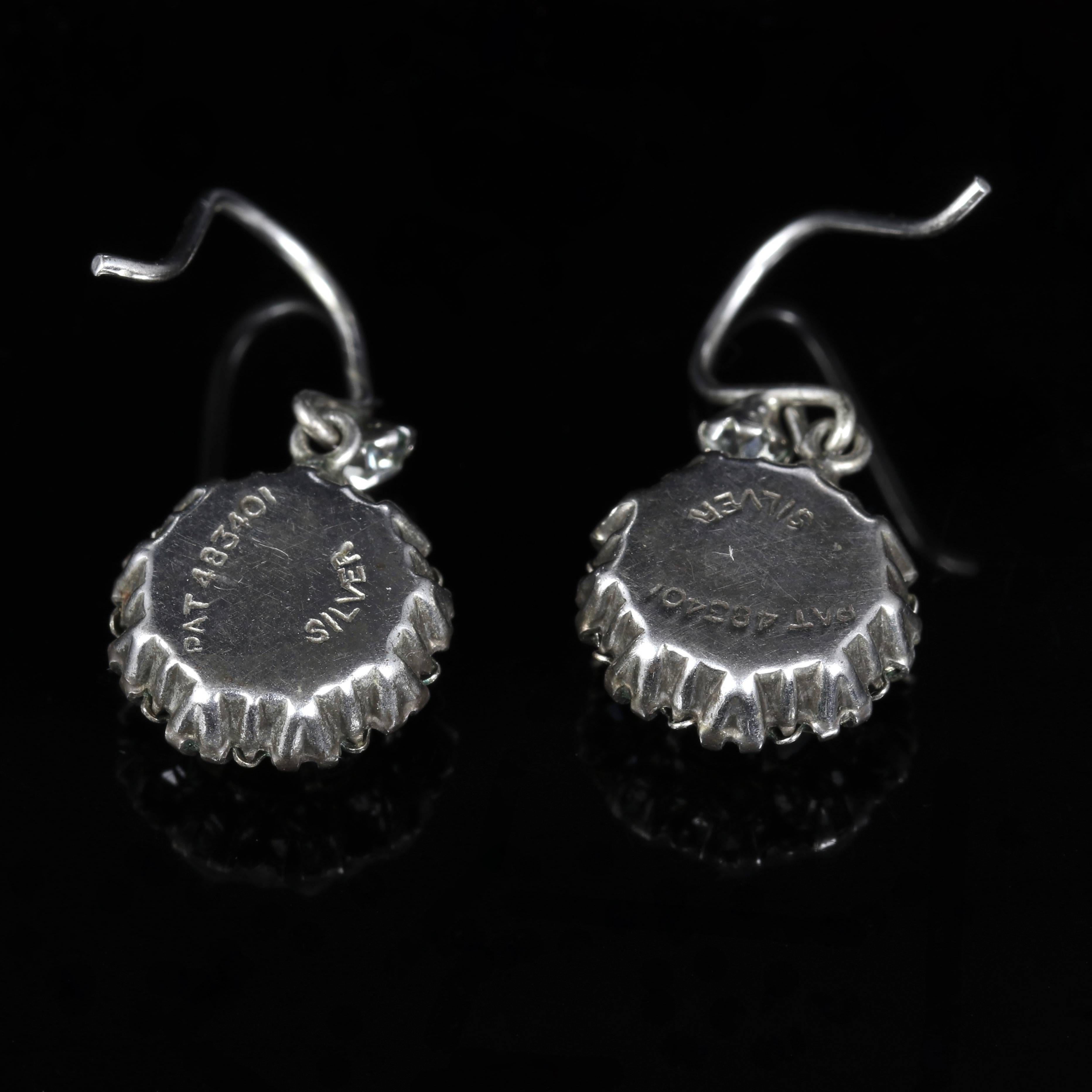 Antique Victorian Silver Paste Earrings 2