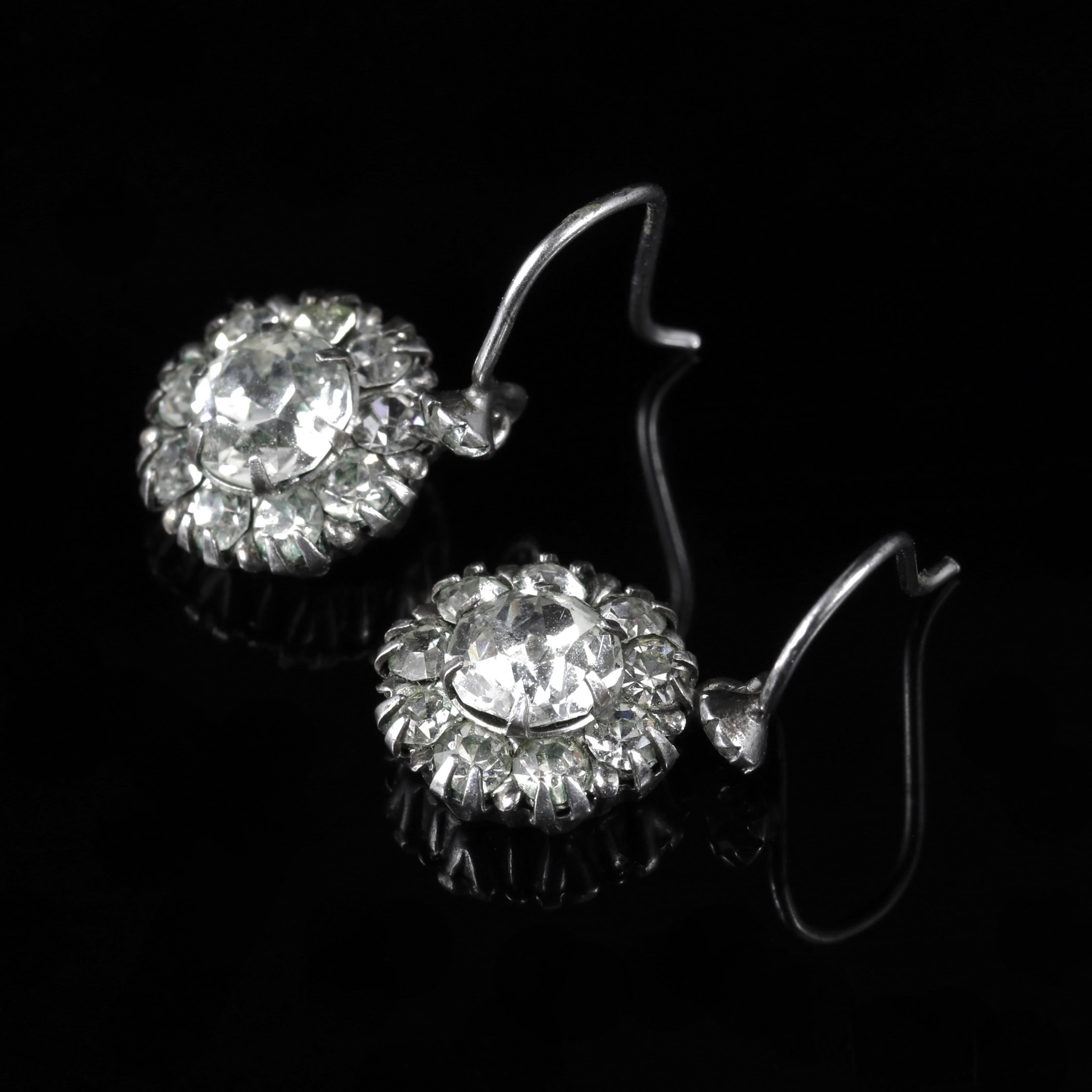 Antique Victorian Silver Paste Earrings 1