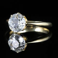Antique Victorian White Sapphire Solitaire Engagement Ring