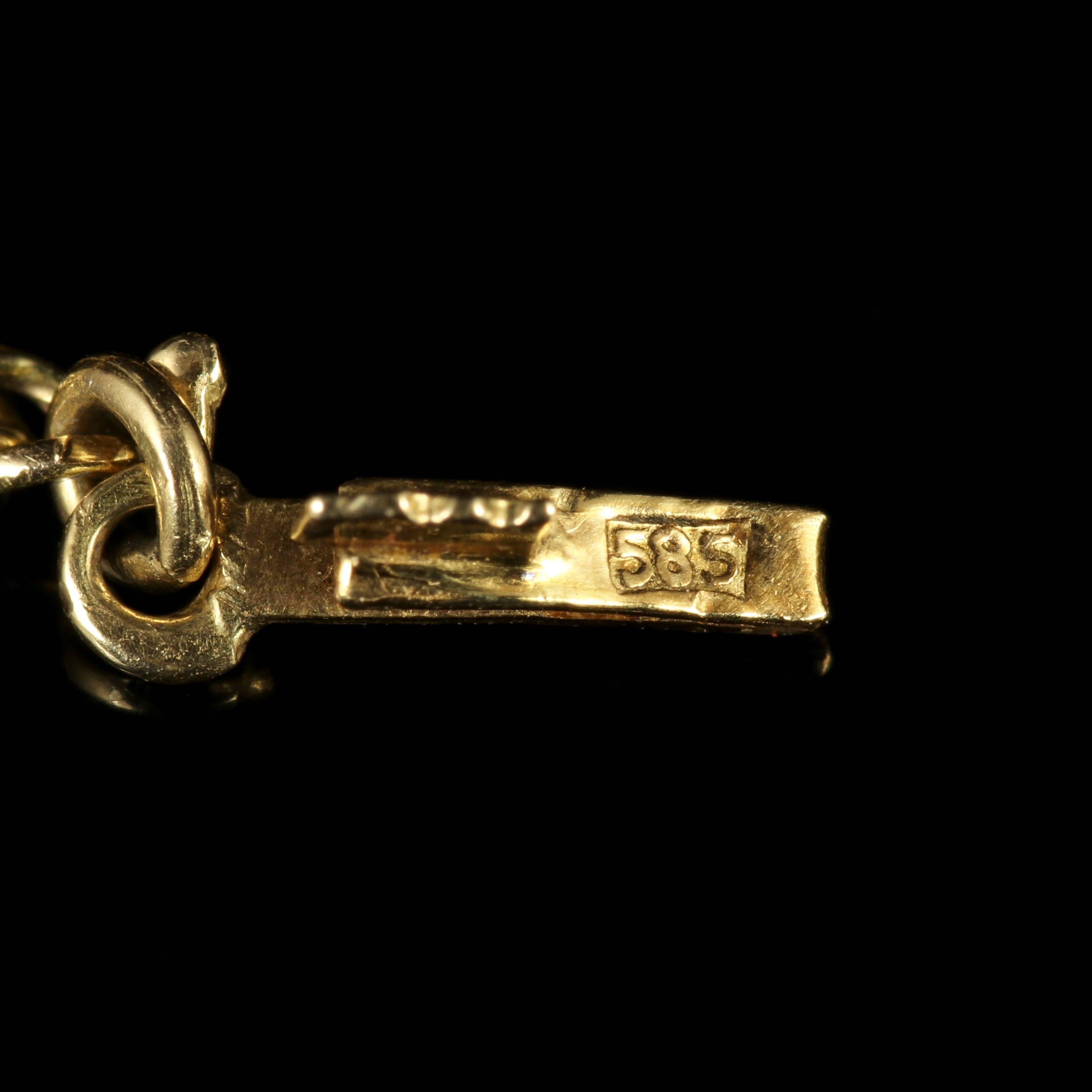 Vintage Citrine Pendant and Chain 14 Carat Gold, 1950 2