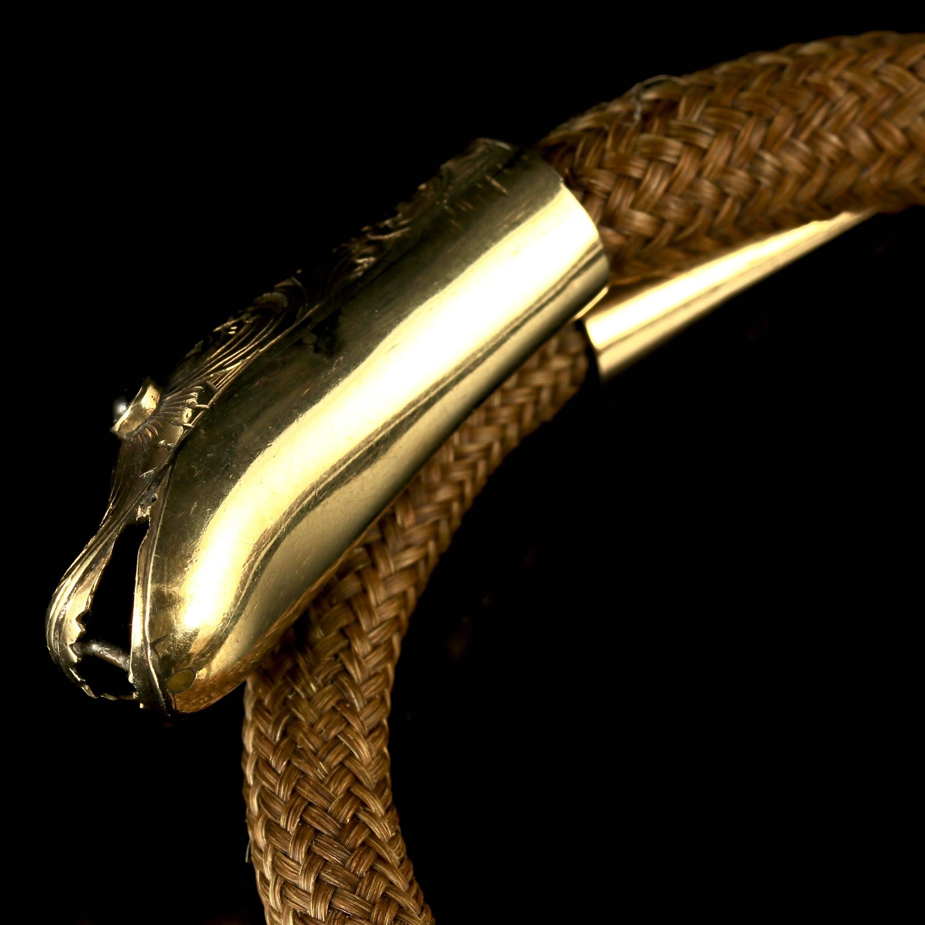 Antique Georgian Mourning Snake Bangle Gold, circa 1780 2