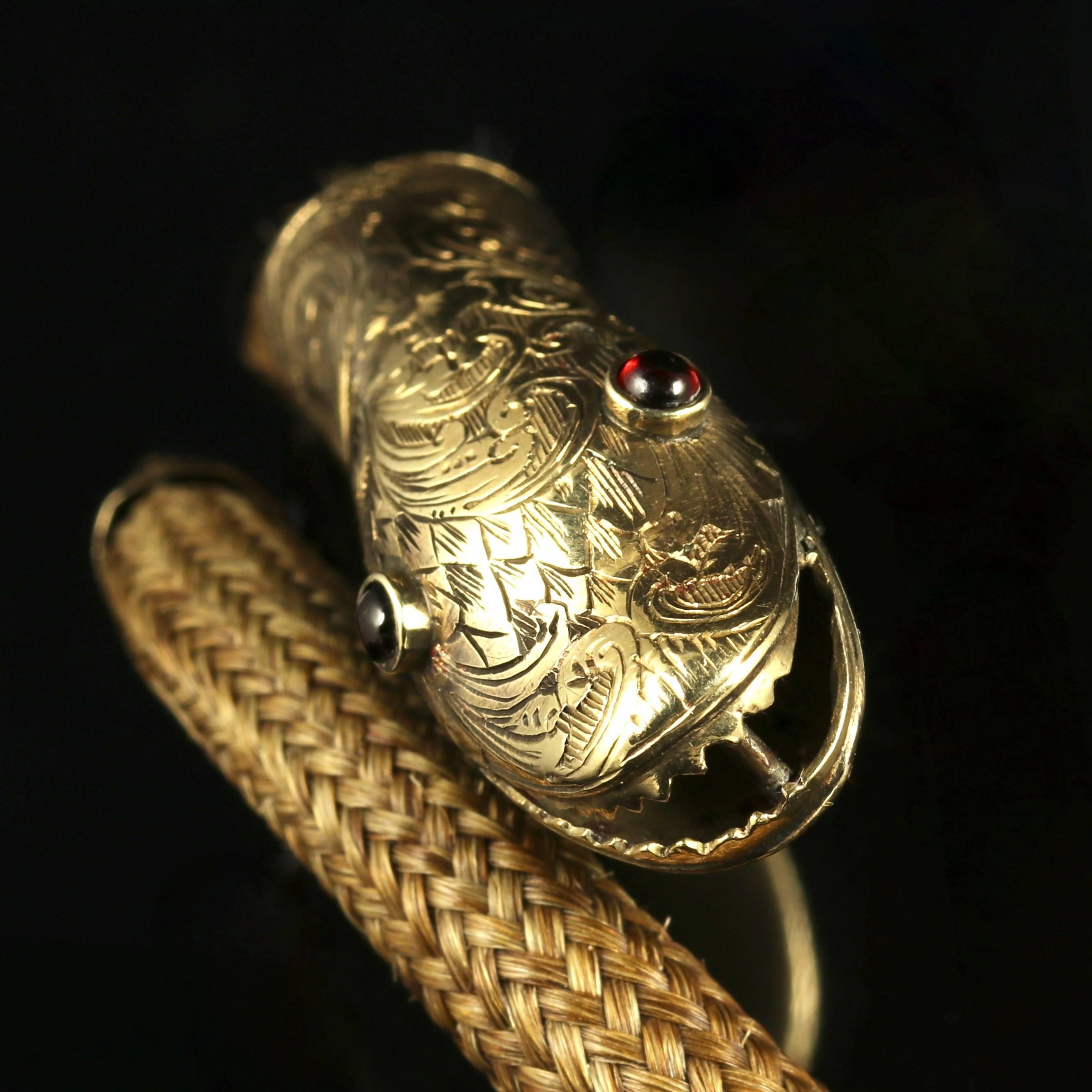 Antique Georgian Mourning Snake Bangle Gold, circa 1780 1