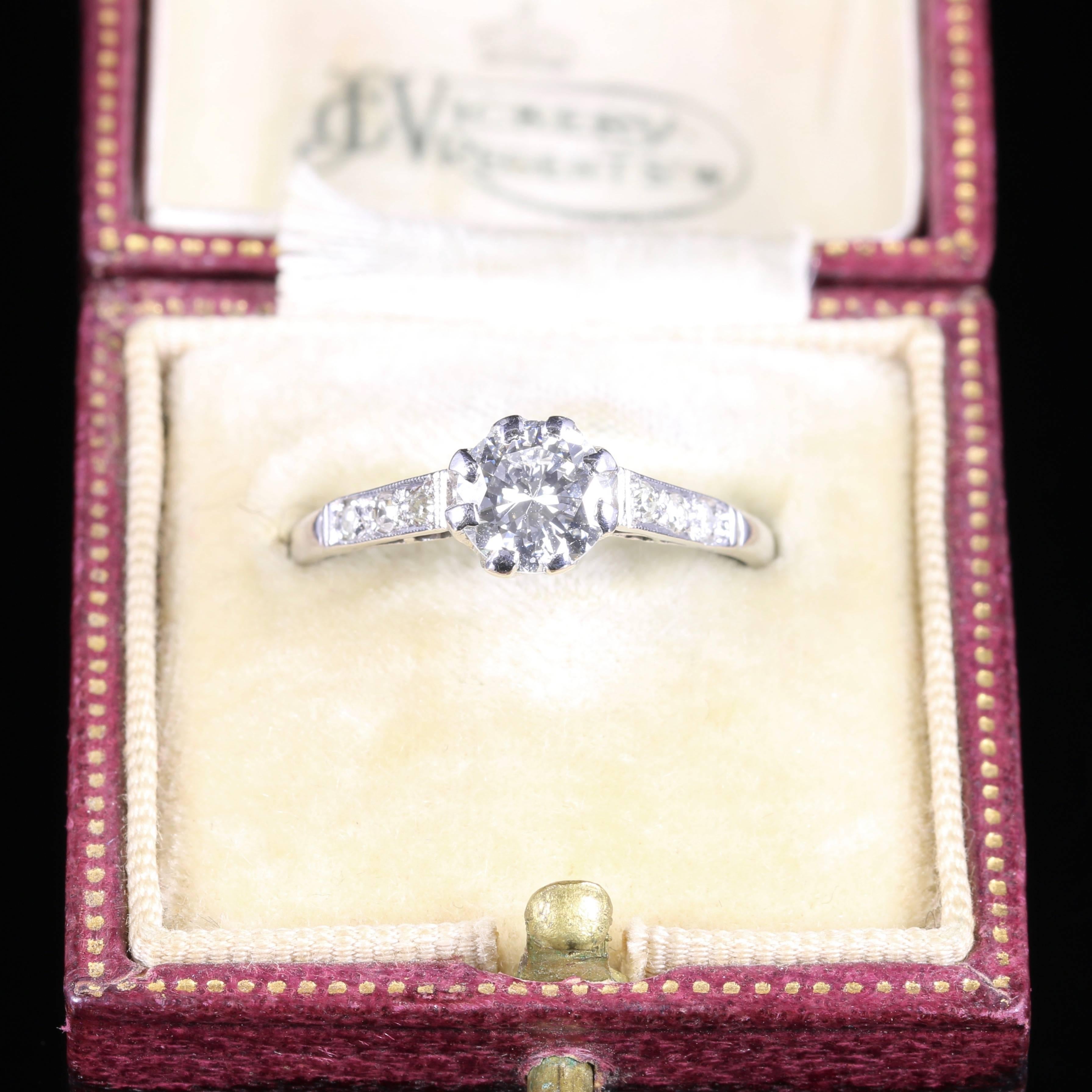 Antique Edwardian Diamond Solitaire circa 1910 Platinum Engagement Ring For Sale 4