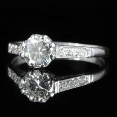 Antique Edwardian Diamond Solitaire circa 1910 Platinum Engagement Ring