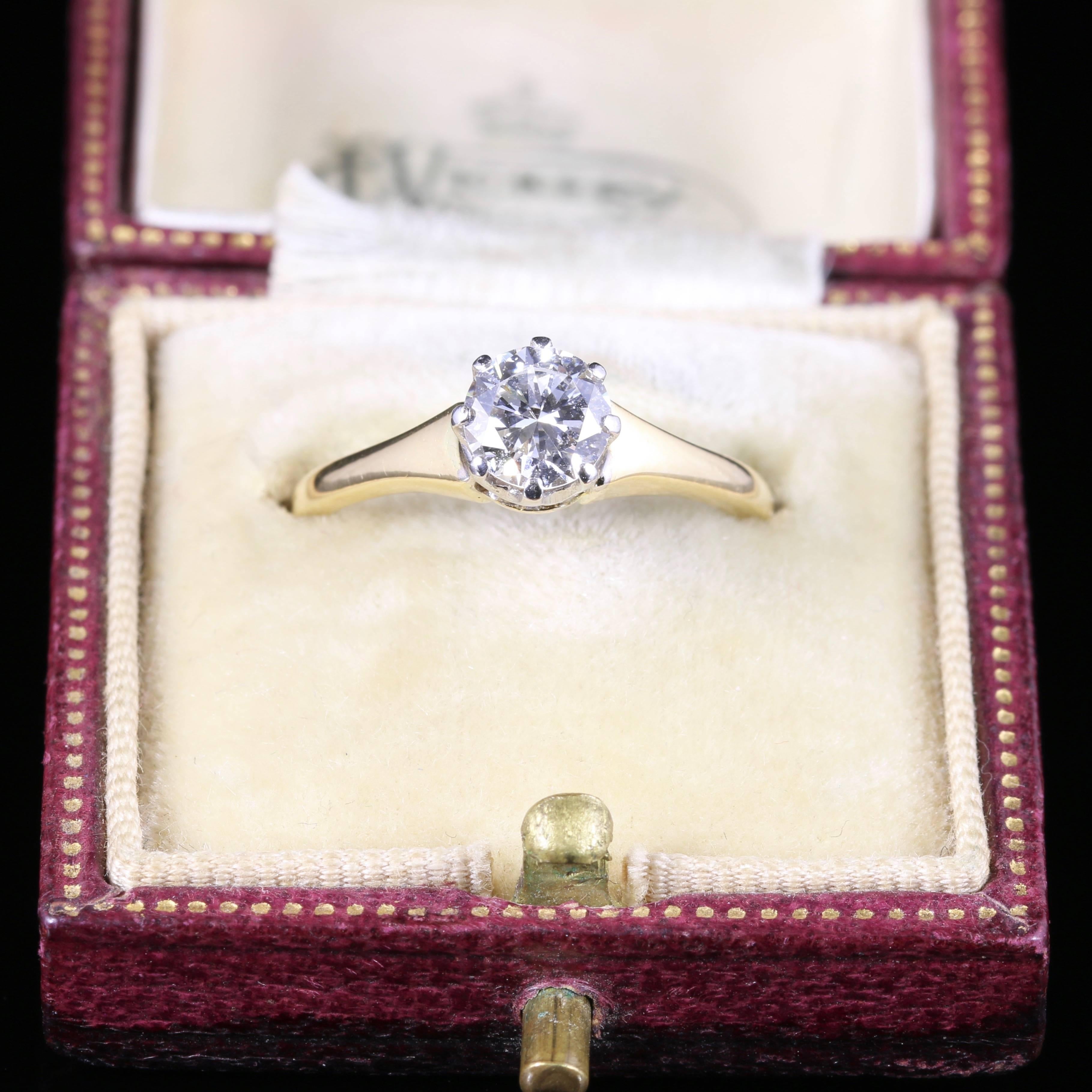 Antique Victorian 0.70 Carat Diamond, circa 1900, 18 Carat Gold Engagement Ring For Sale 1
