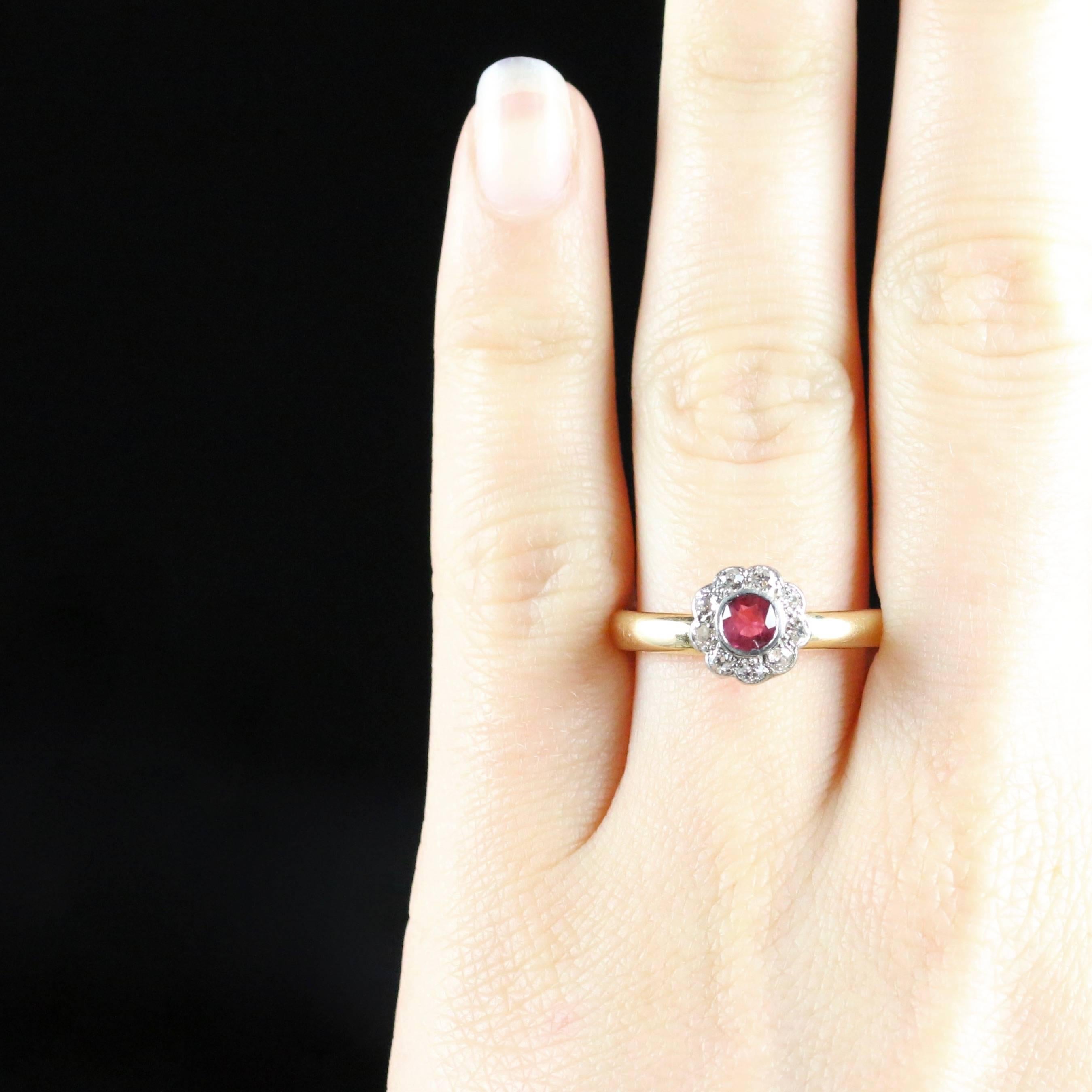 Antique Ruby Diamond 18 Carat Gold Dated Chester, 1903 Engagement Ring 1