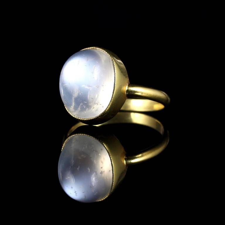 Antique Victorian Moonstone Ring 18 Carat Silver Gold at 1stDibs