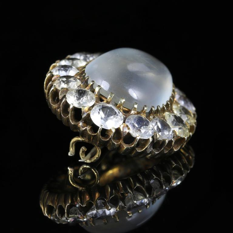 Antique Moonstone Paste Pendant Brooch 15 Carat Gold at ...